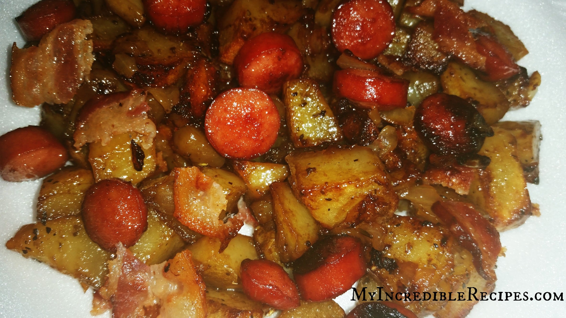 Oven Roasted Smoked Sausage, Potatoes & Bacon