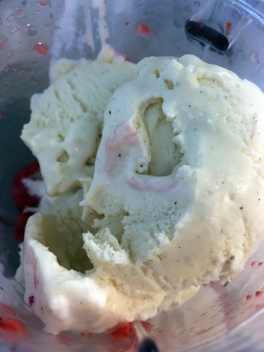 Strawberry White Choc Milkshake In-Process #3