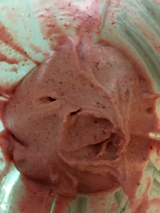 Strawberry White Choc Milkshake In-Process #4