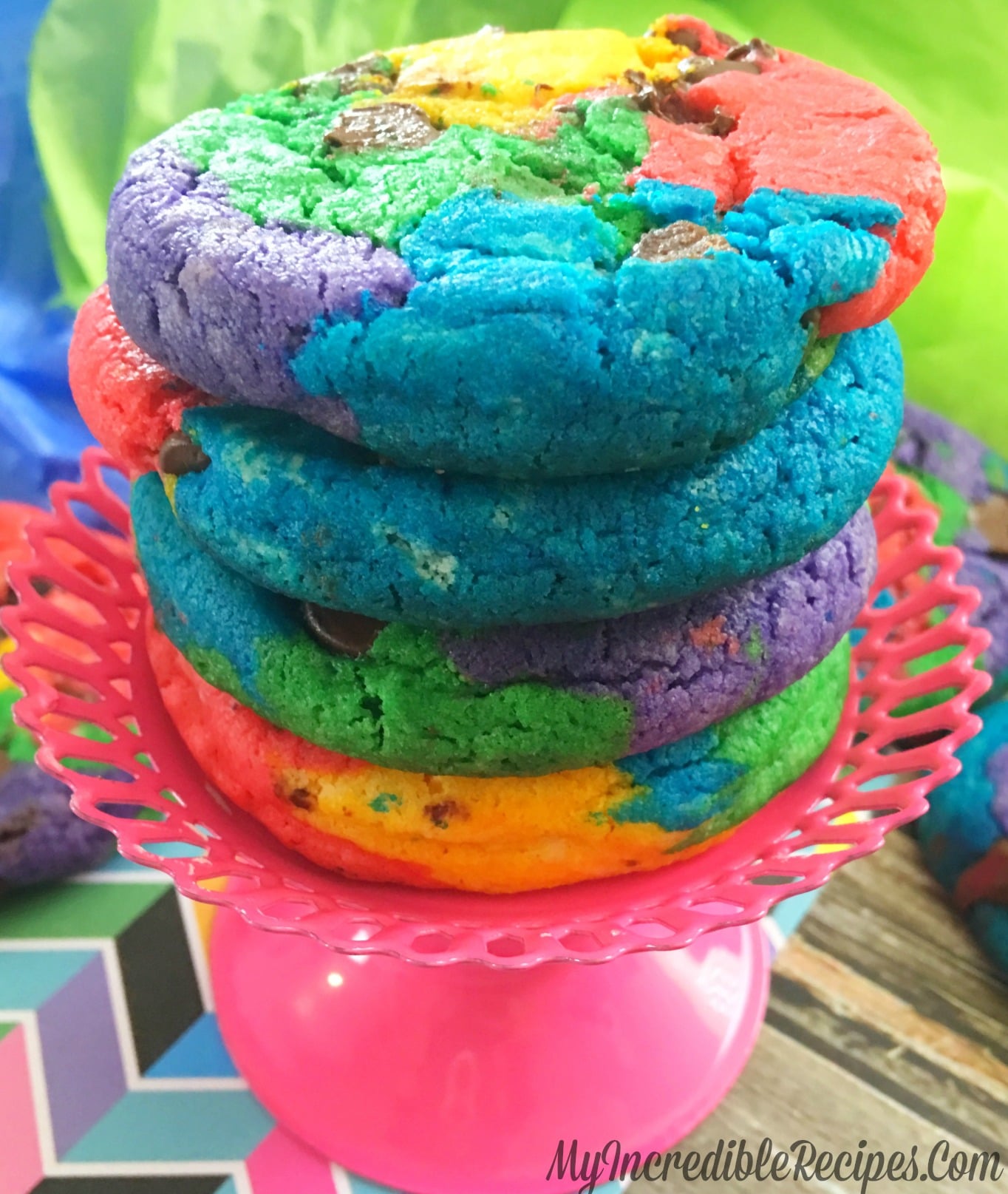 Homemade Rainbow Chocolate Chip Cookies!