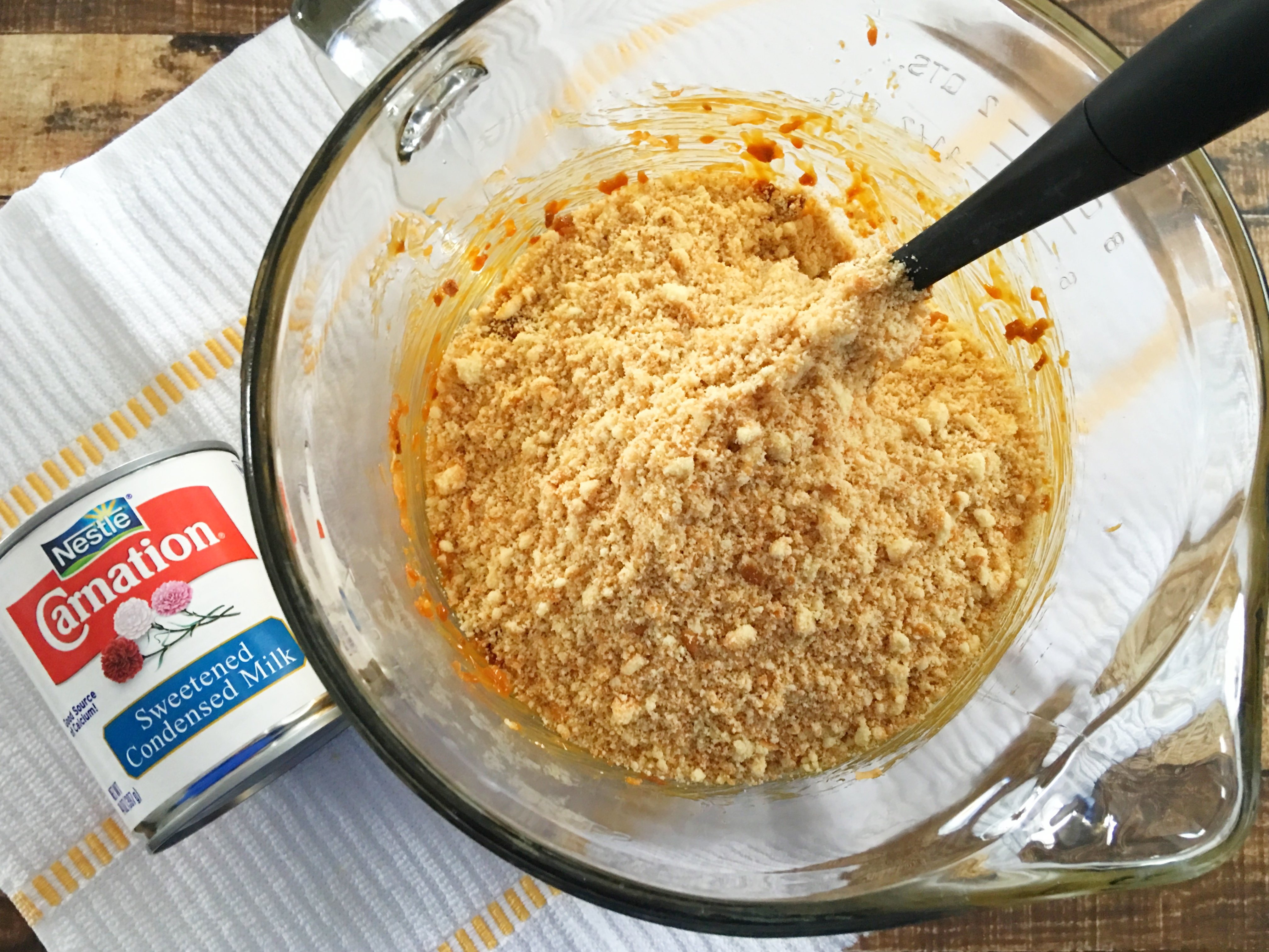 Samoa Bites being mixed in a mixing bowl
