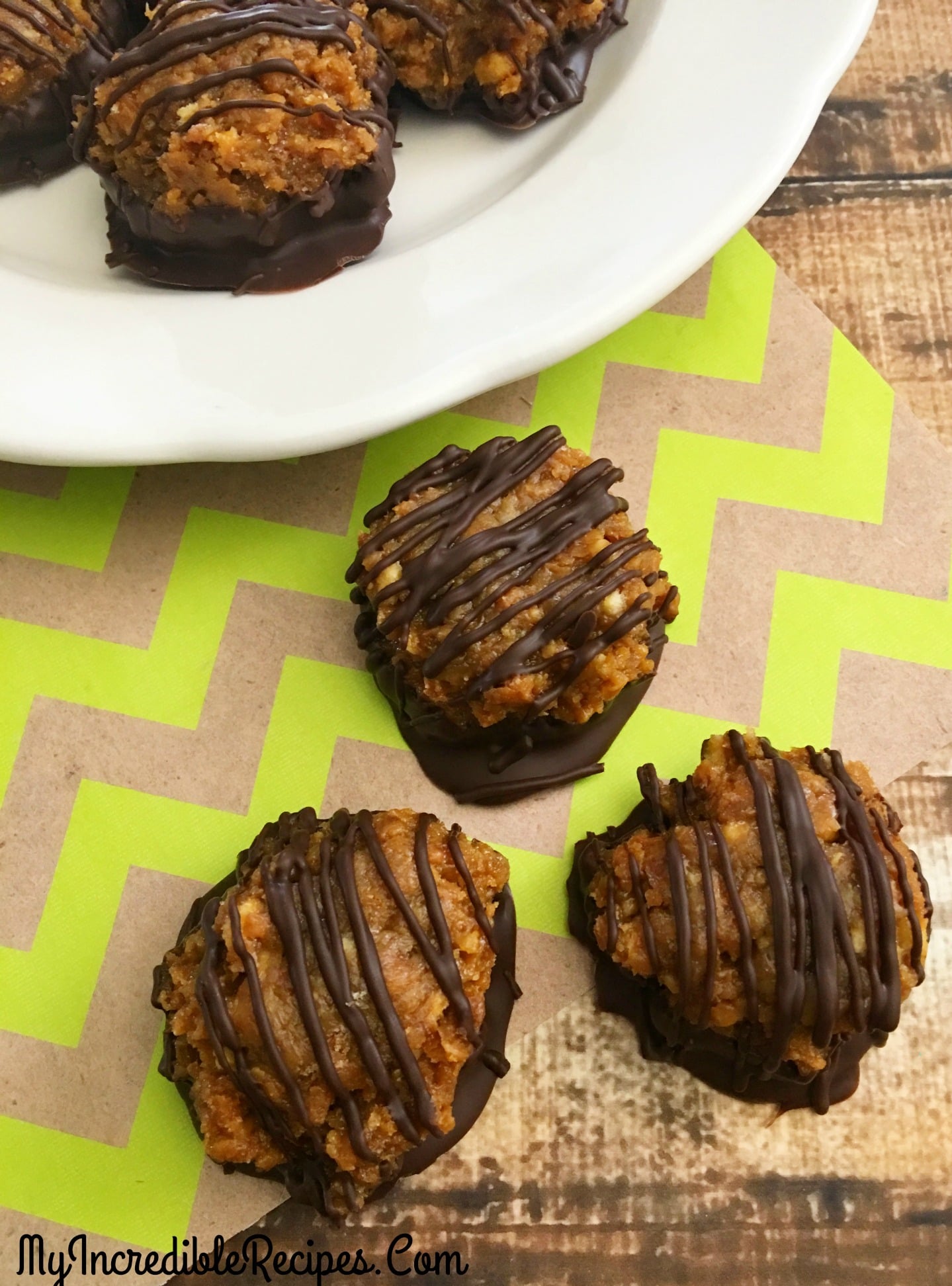 Samoa Bites on a parchment paper