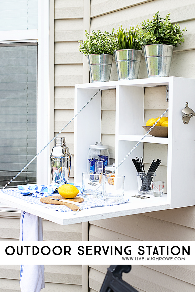 How fun is this Outdoor Serving Station? It would make a great potting bench too! livelaughrowe.com