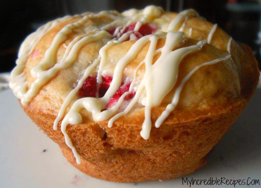 Secret Ingredient White Chocolate Raspberry Muffins!
