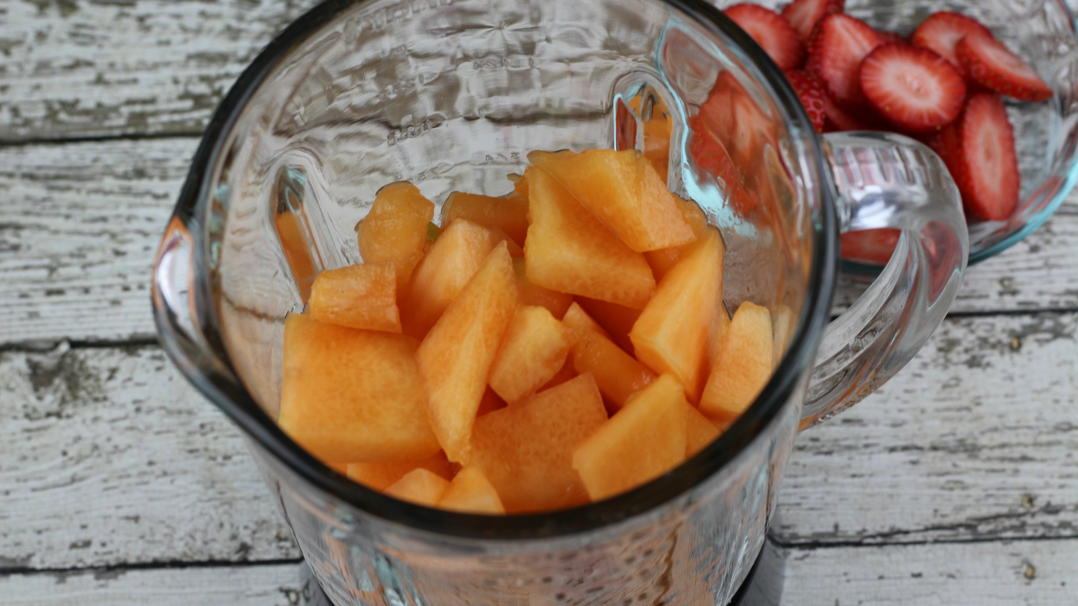 Strawberry Cantaloupe Popsicles Process 3