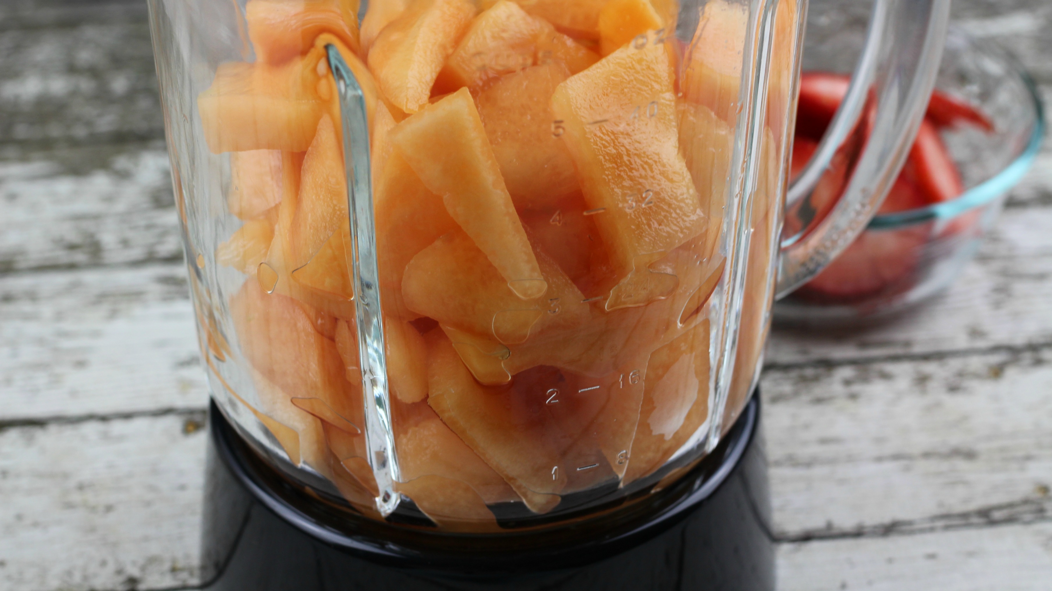 Strawberry Cantaloupe Popsicles Process 4
