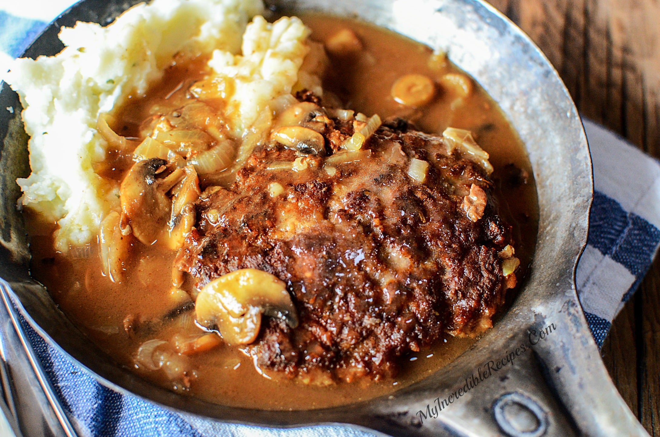 Southern Hamburger Steaks with Onion Mushroom Gravy!