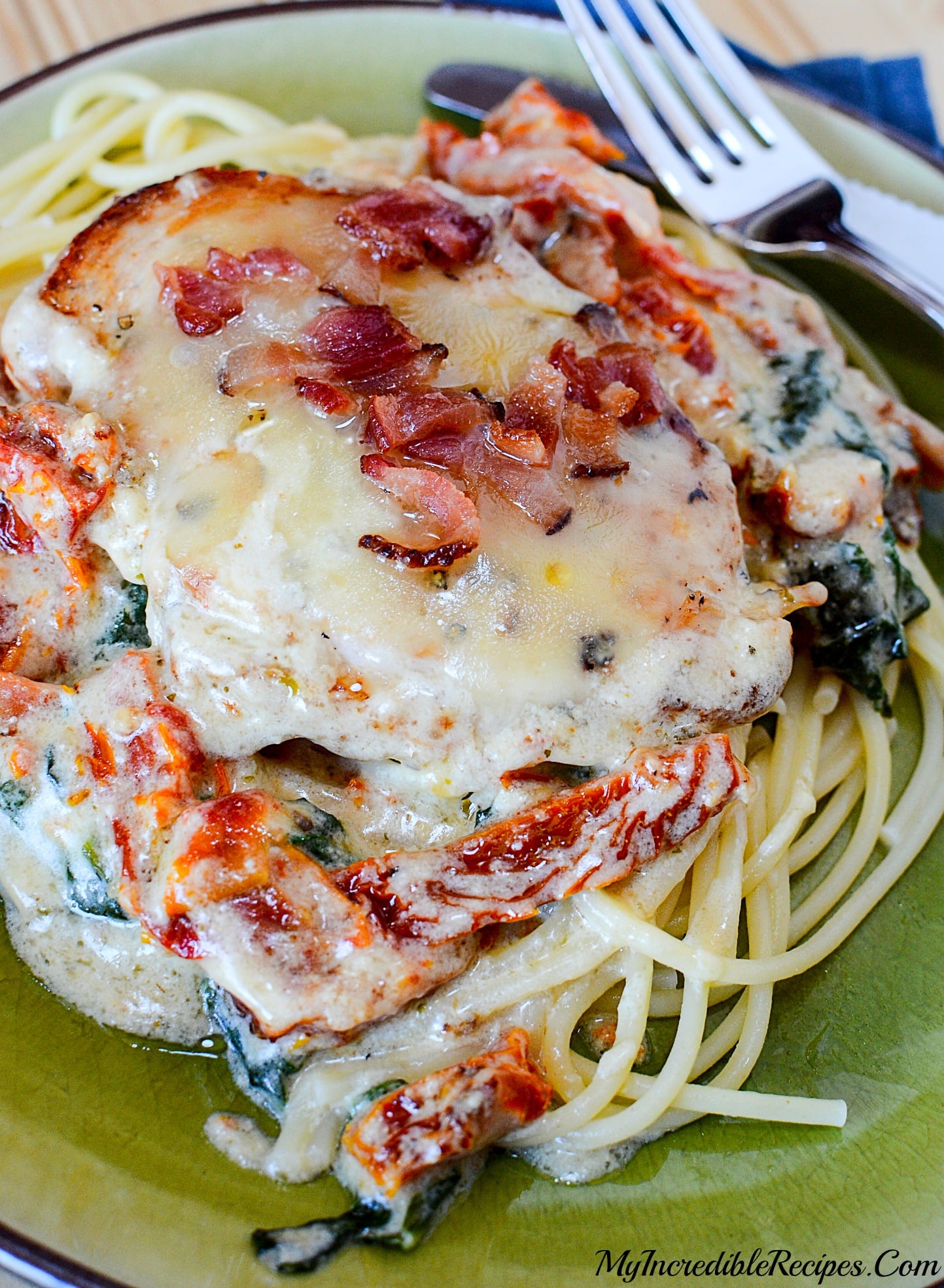 Bacon & Cheese Smothered Garlic Chicken!