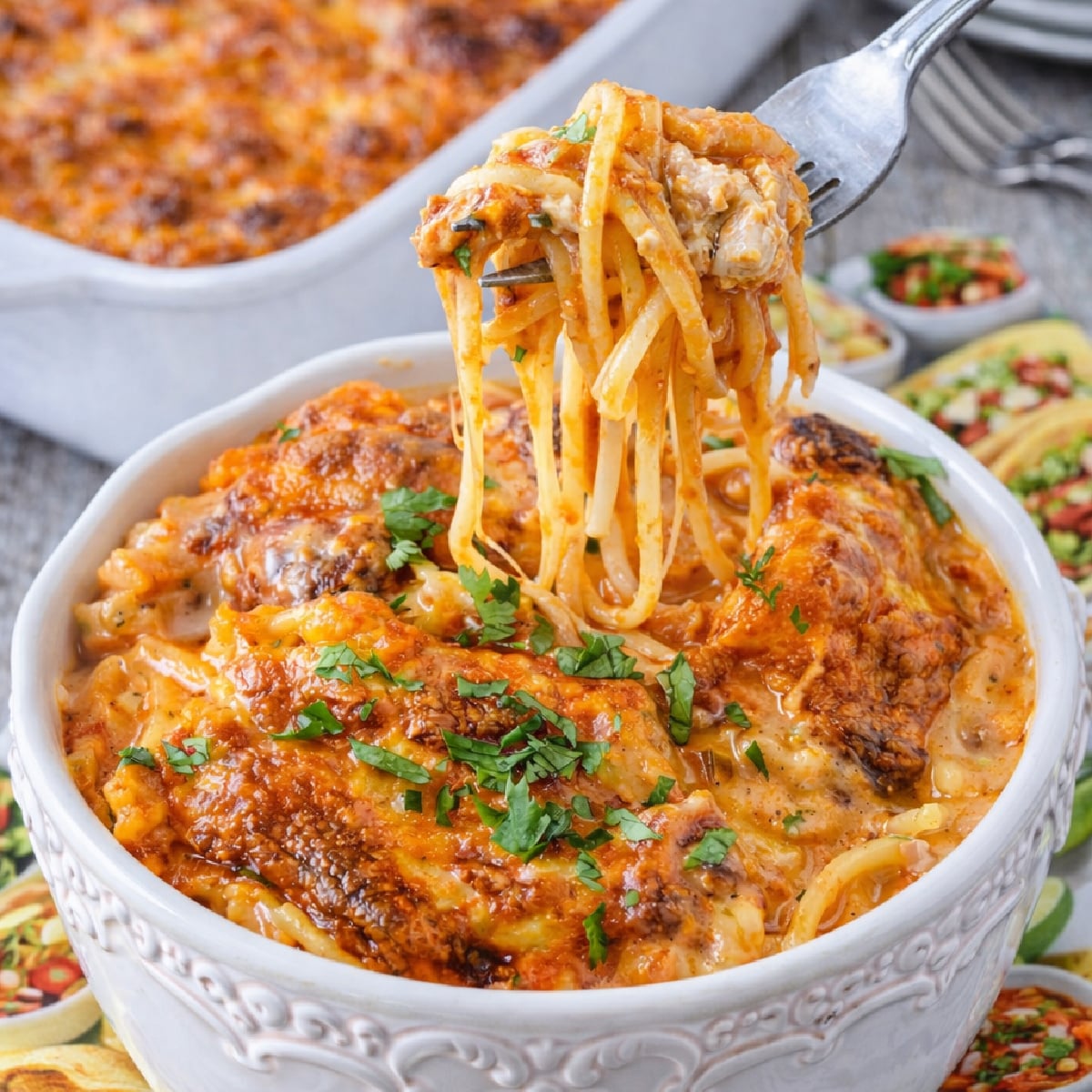 Cheesy Chicken Spaghetti