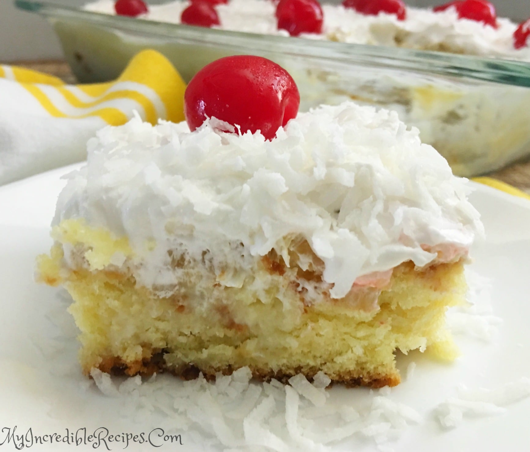 Coconut Cream Pina Colada Poke Cake!