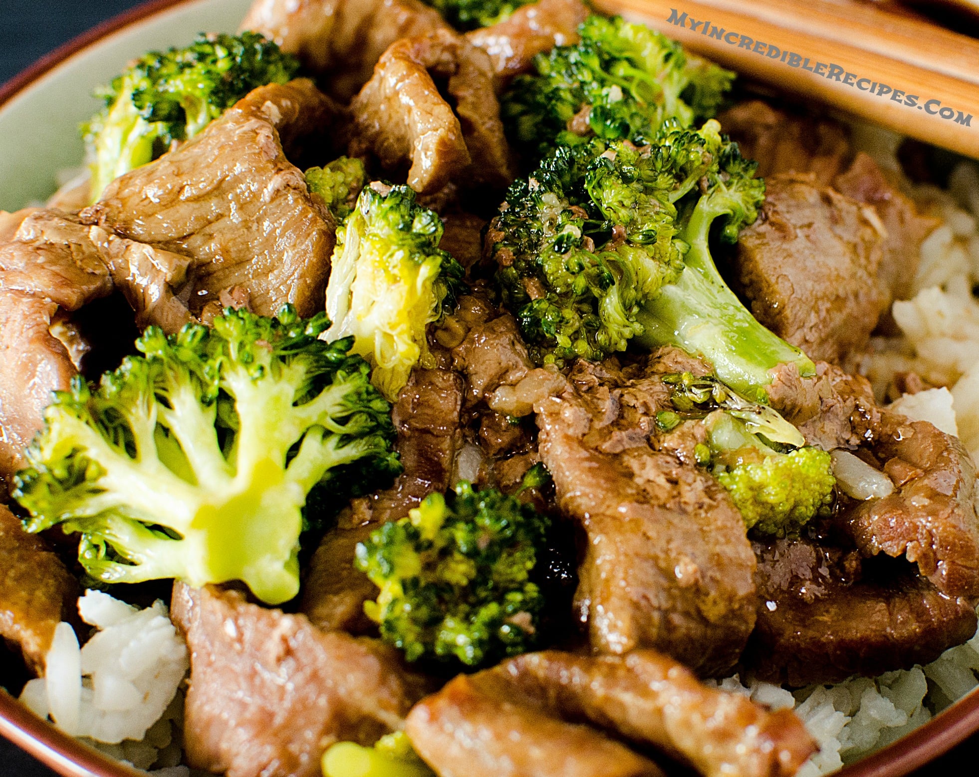 up close shot of Slow Cooker Beef & Broccoli