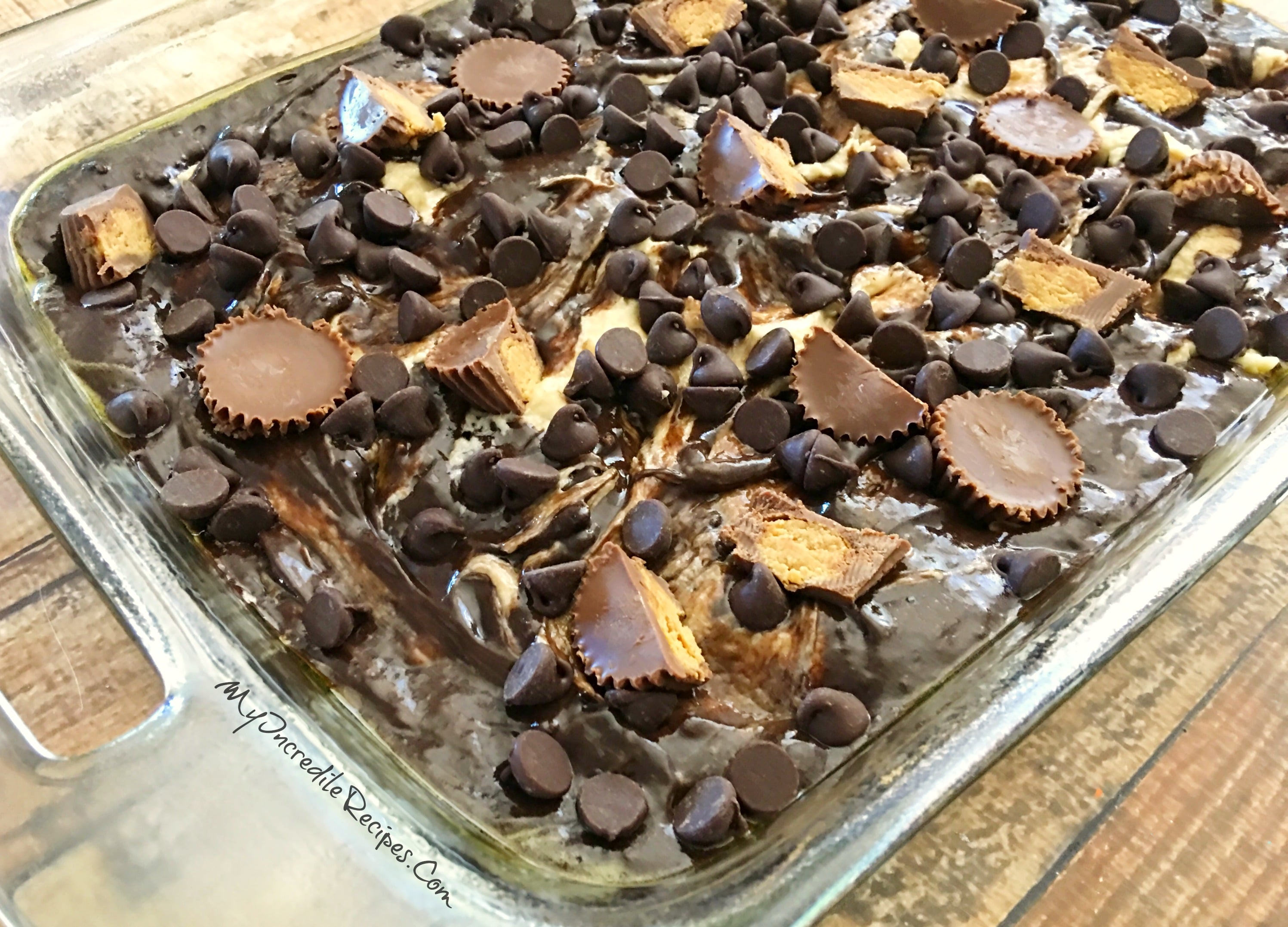 Chocolate Peanut Butter Earthquake Cake!