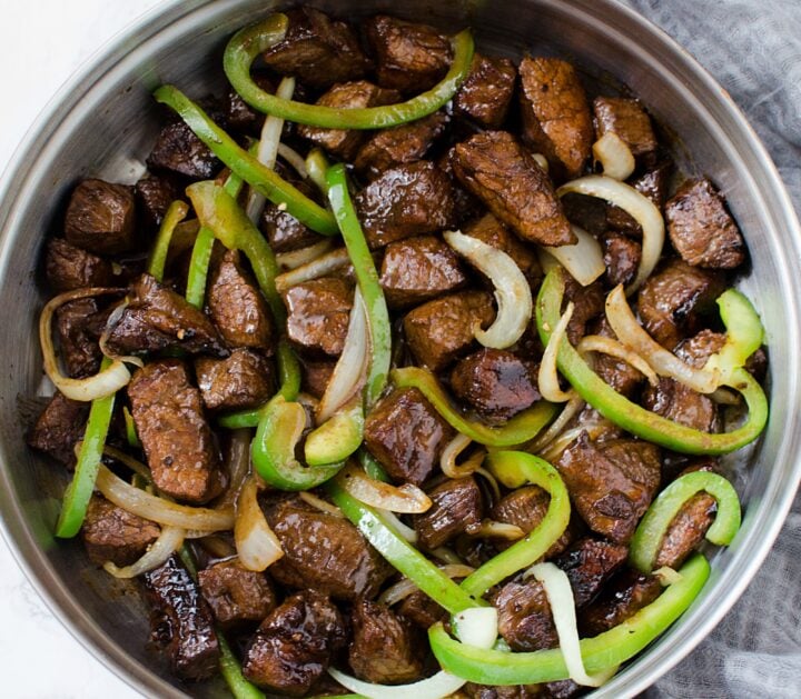 Mom’s Asian Steak Peppers & Onions!