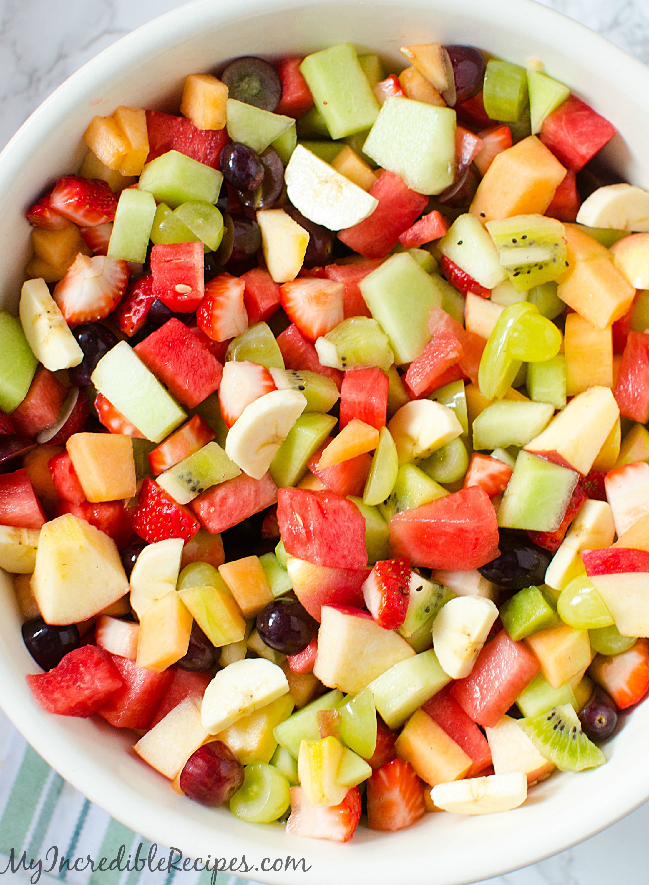 Strawberry Kiwi Melon Fruit Salad!