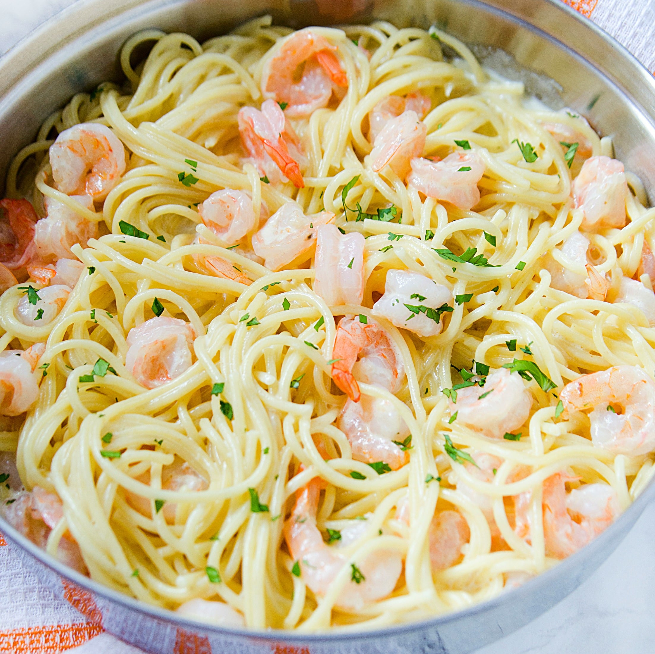 Four Cheese Garlic Shrimp Pasta!