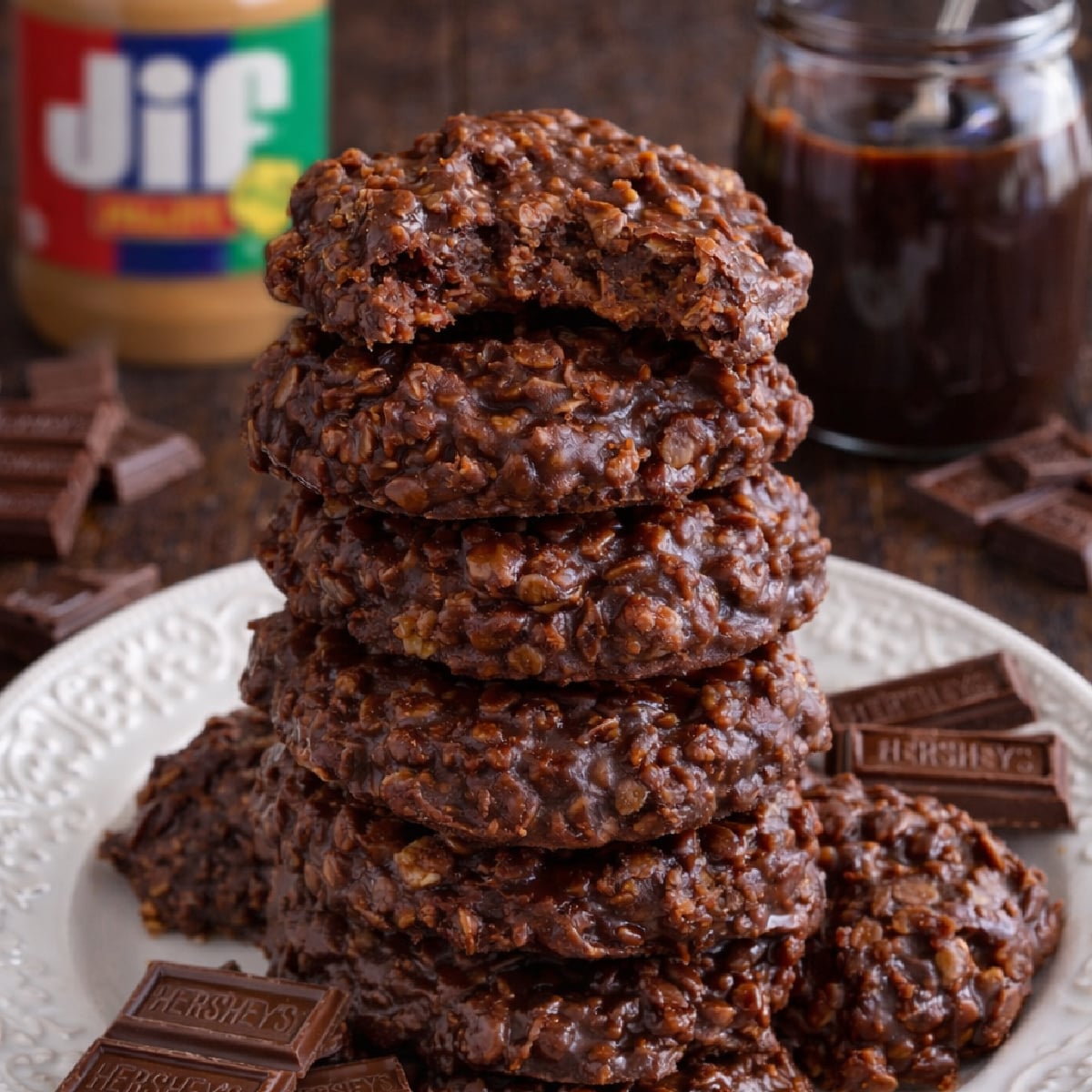 Chocolate Peanut Butter No Bake Cookies