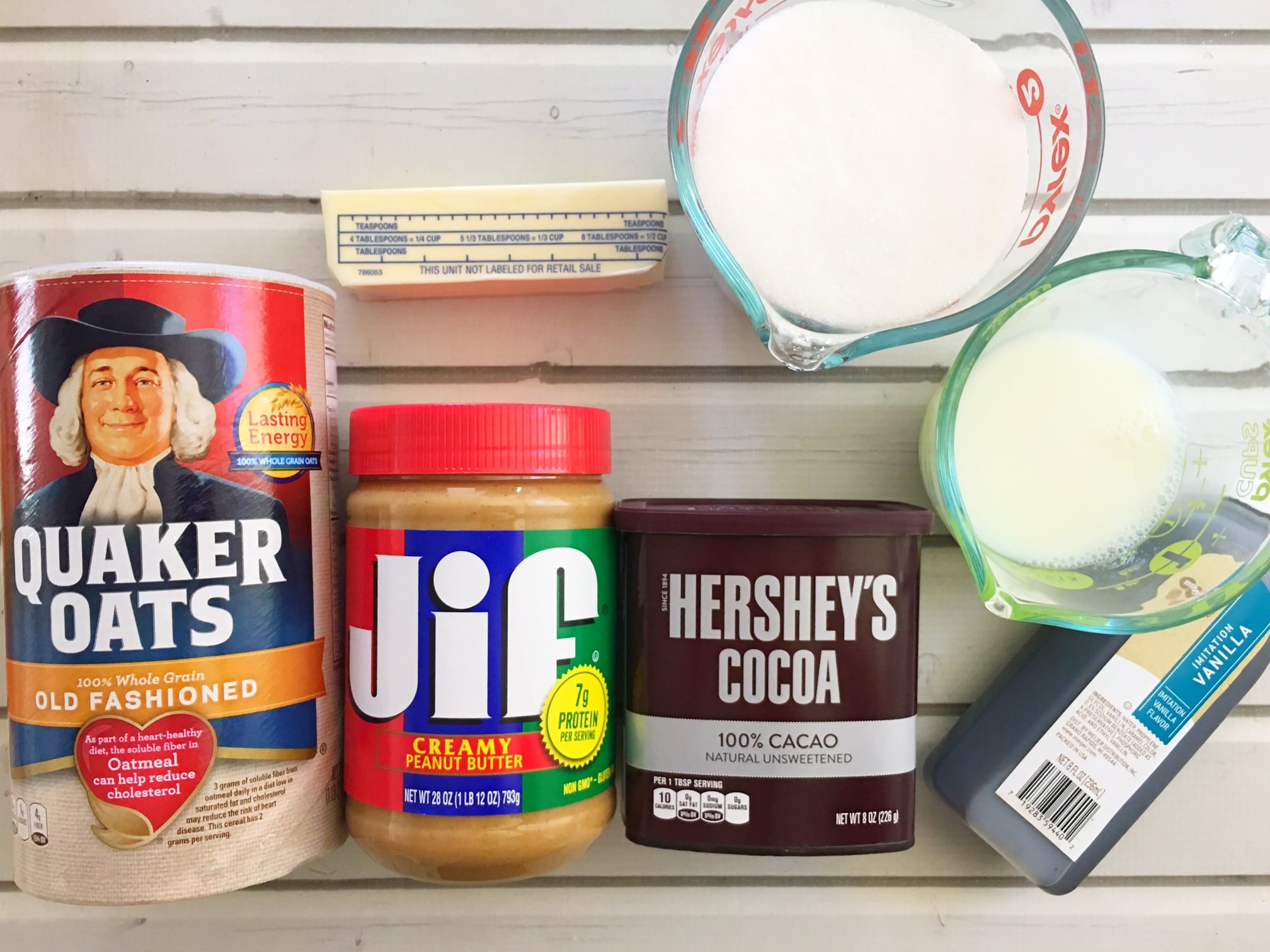 Chocolate Peanut Butter No Bake Cookies ingredients