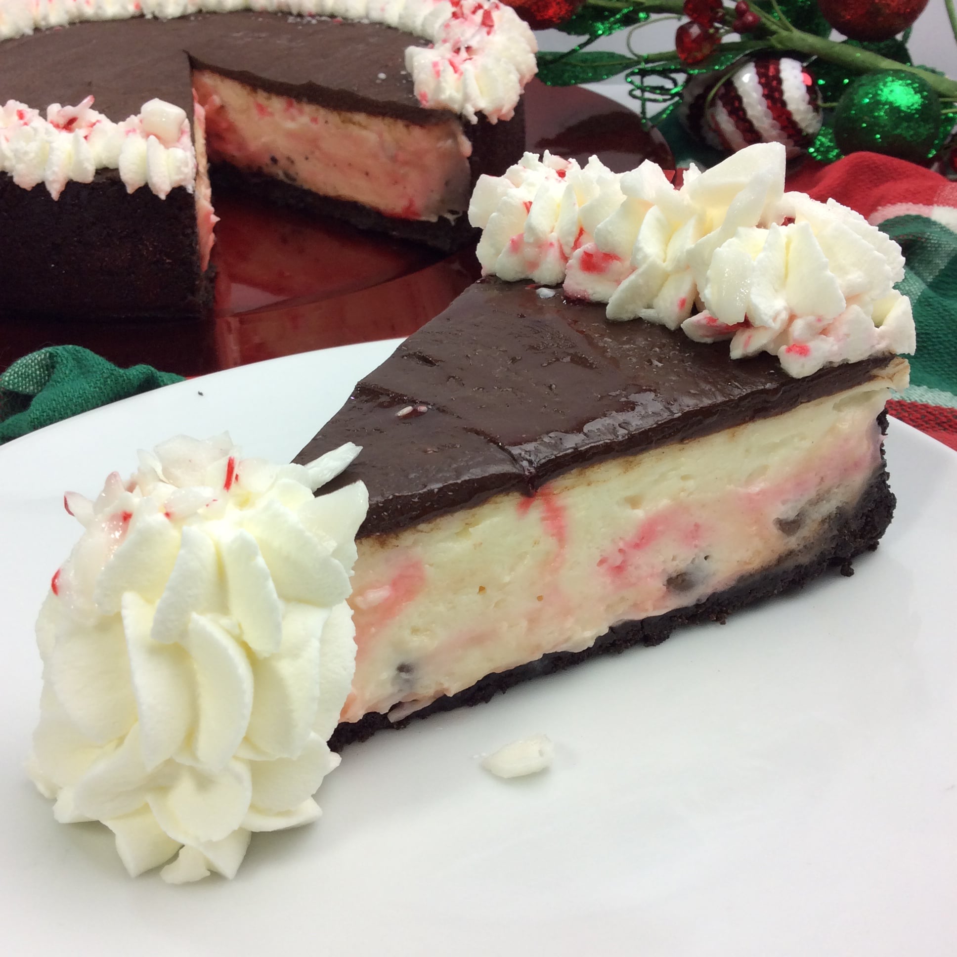 White Chocolate Candy Cane Cheesecake!