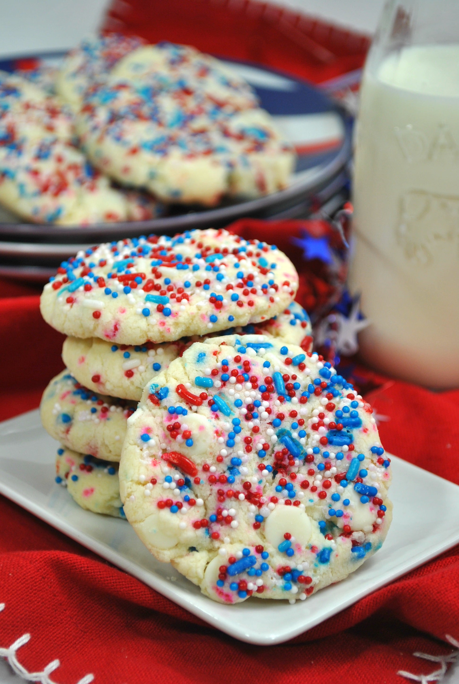 Soft & Chewy White Chocolate Firework Cookies!