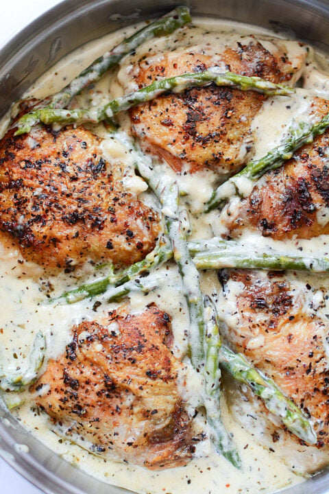 Creamy Garlic Dream Chicken w/ Asparagus