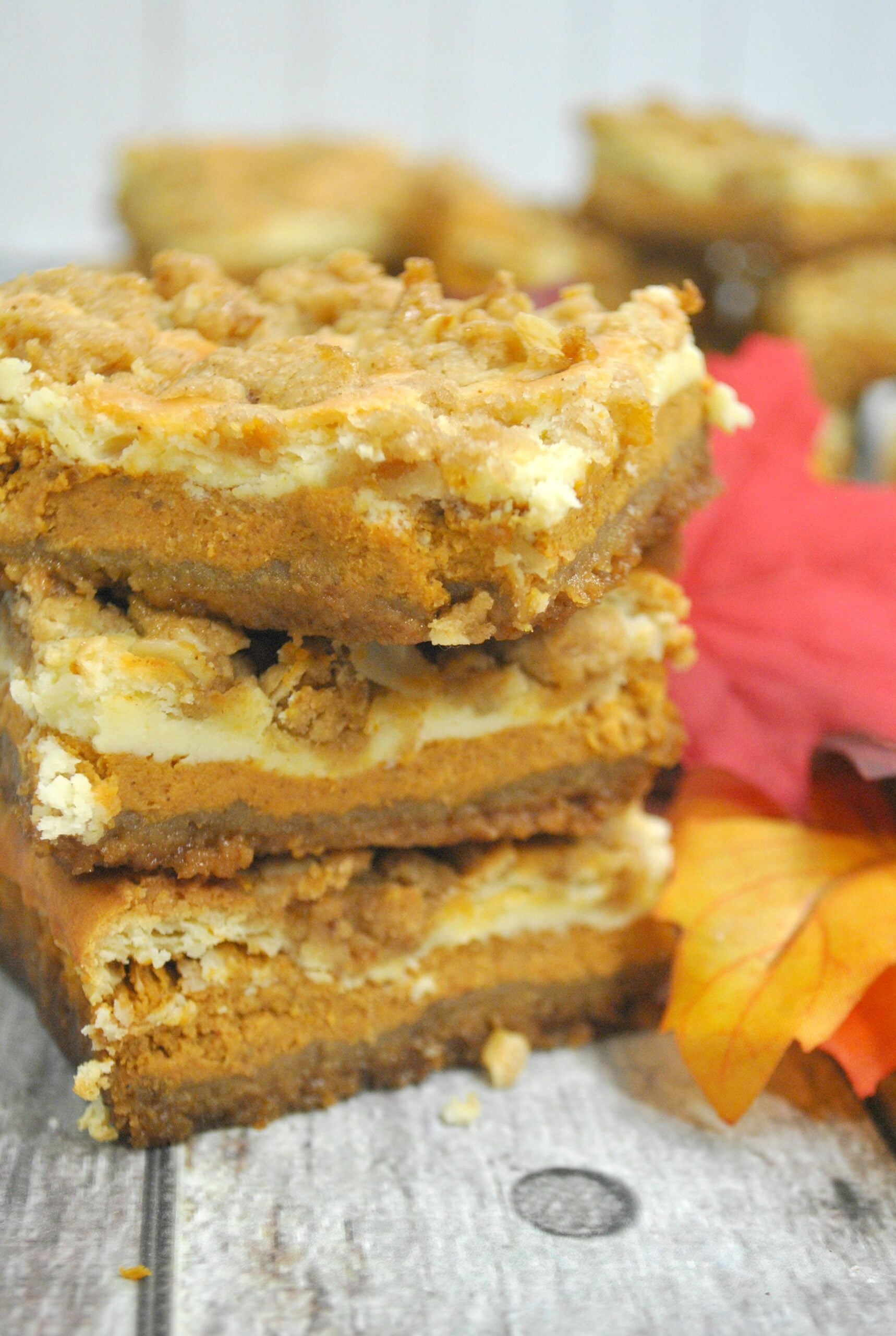 Pumpkin Streusel Cheesecake Bars