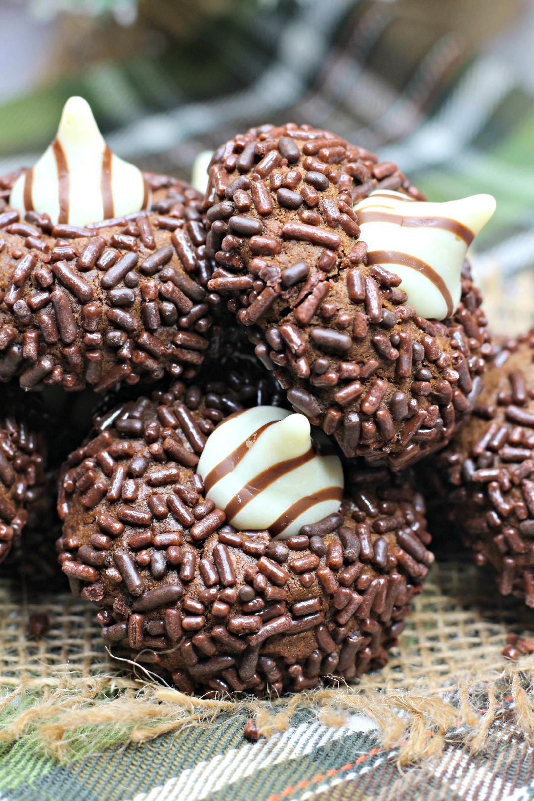 Chocolate Sprinkle Thumbprint Cookies