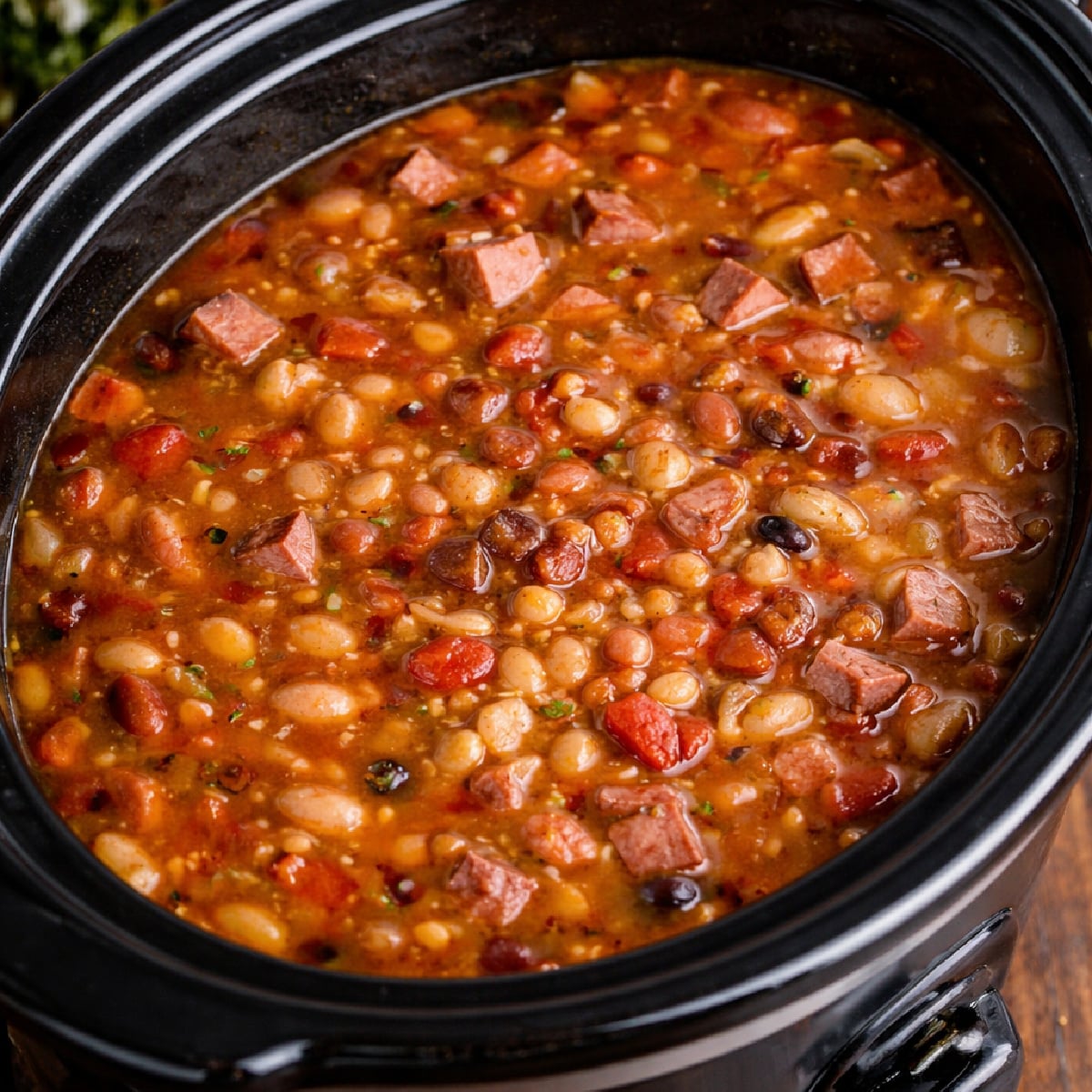 Slow Cooker Ham & Bean Soup