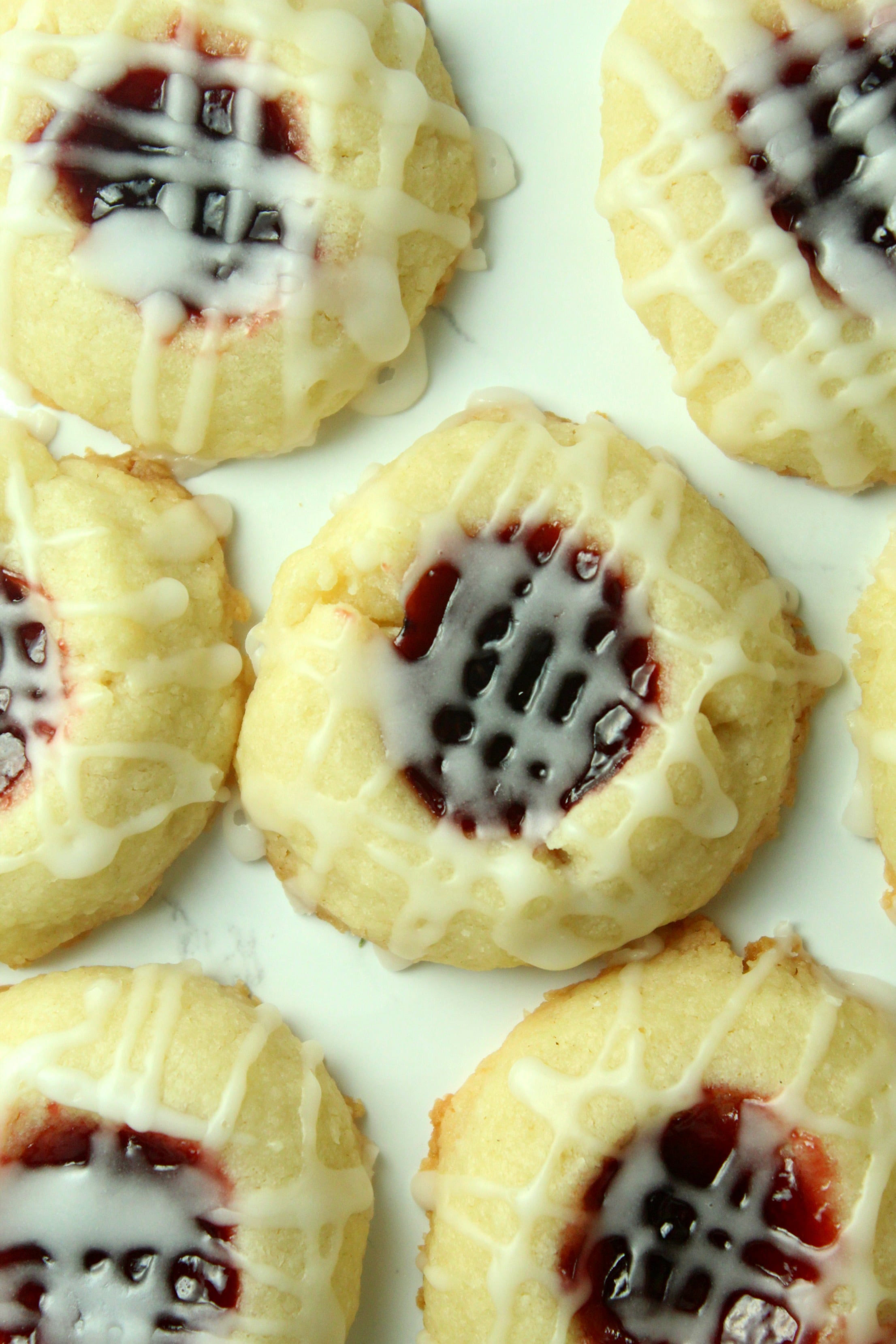 Raspberry Almond Thumbprint Cookies