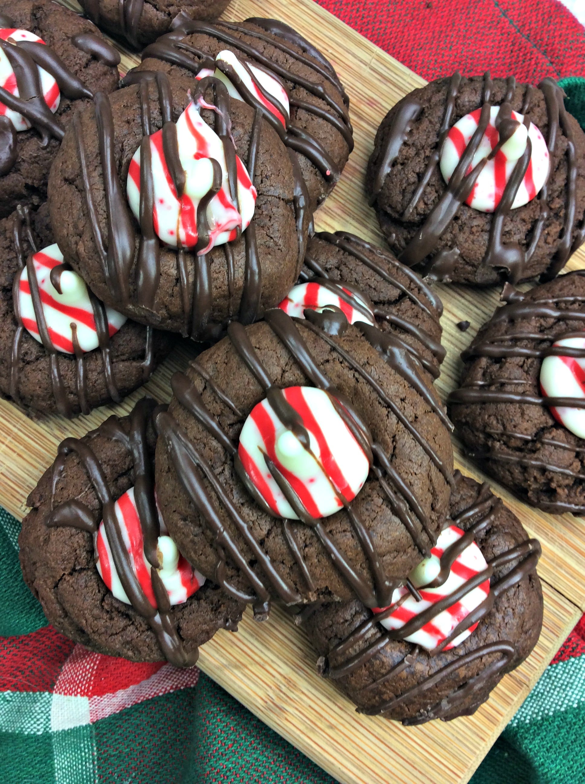Chocolate Peppermint Thumbprint Cookies!