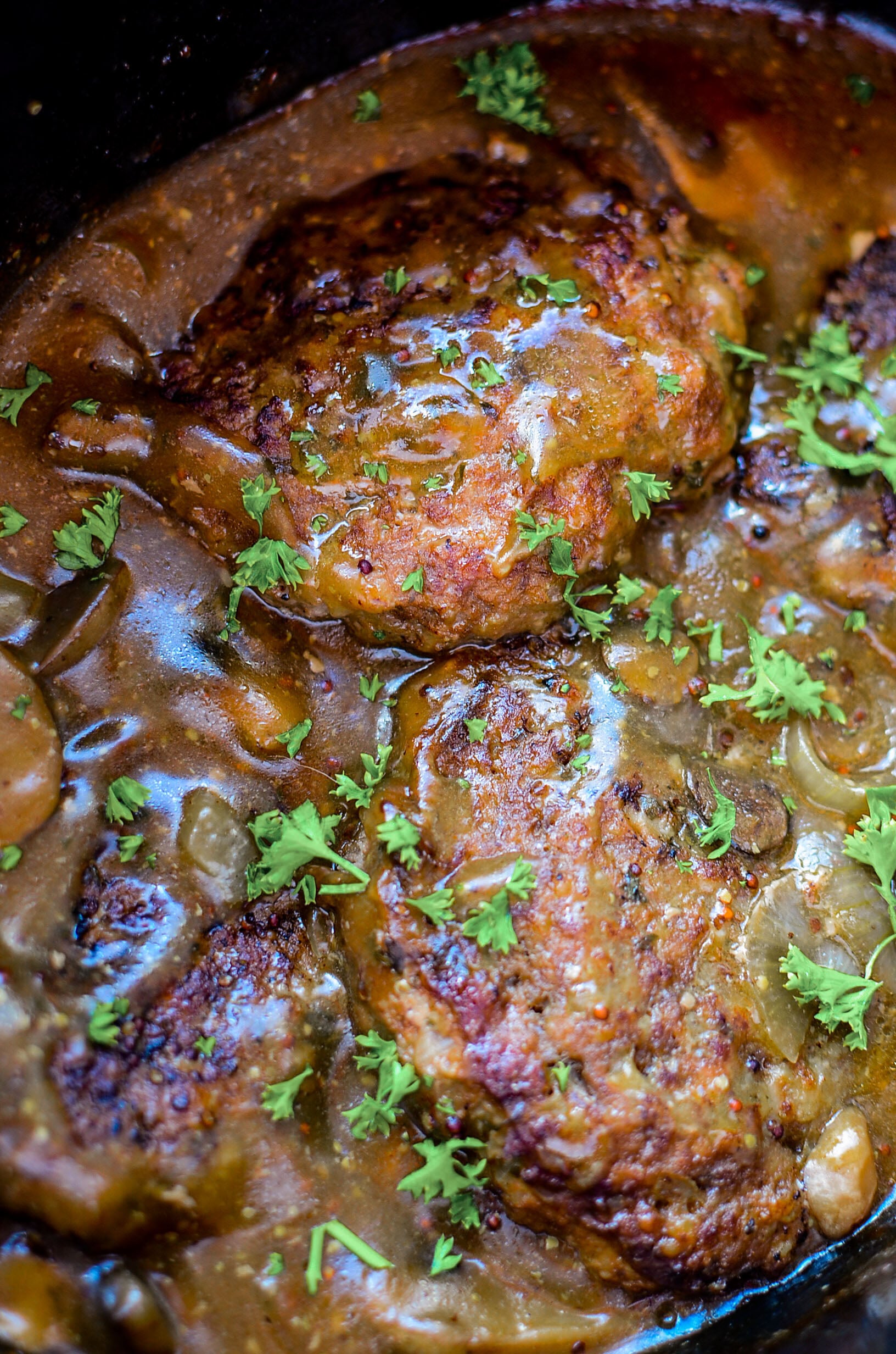 Slow Cooker Salisbury Steaks & Gravy!