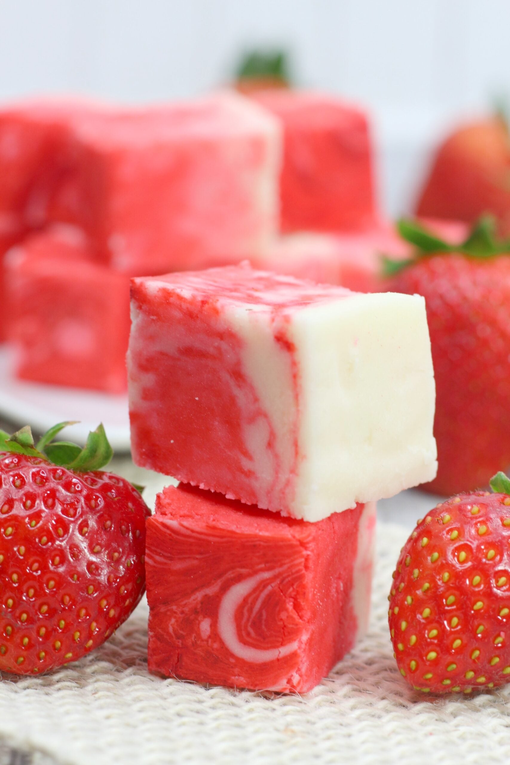 No Bake Strawberry Swirl Fudge