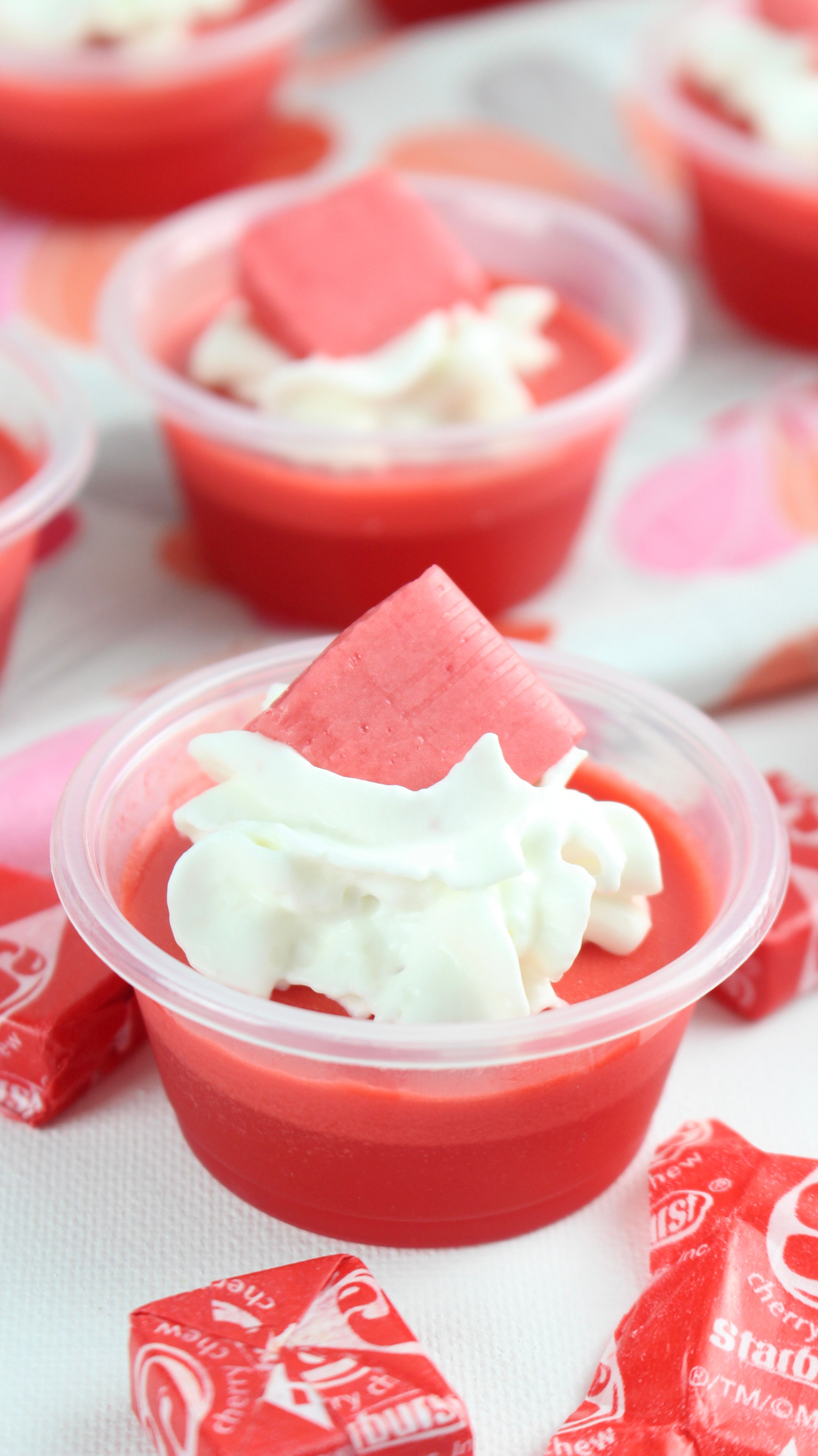 Cherry Starburst JELL-O Shots