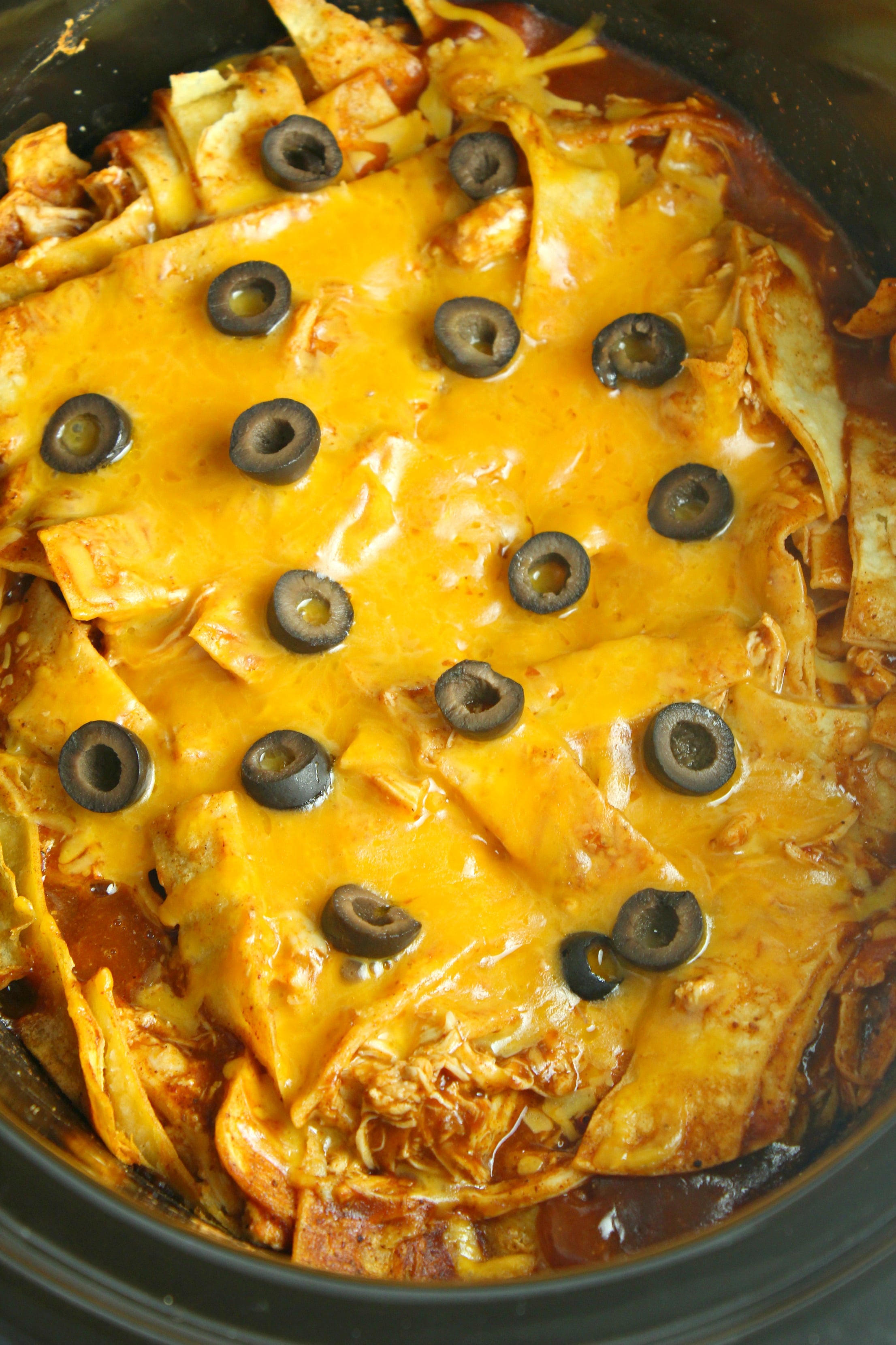 Slow Cooker Chicken Enchilada Casserole