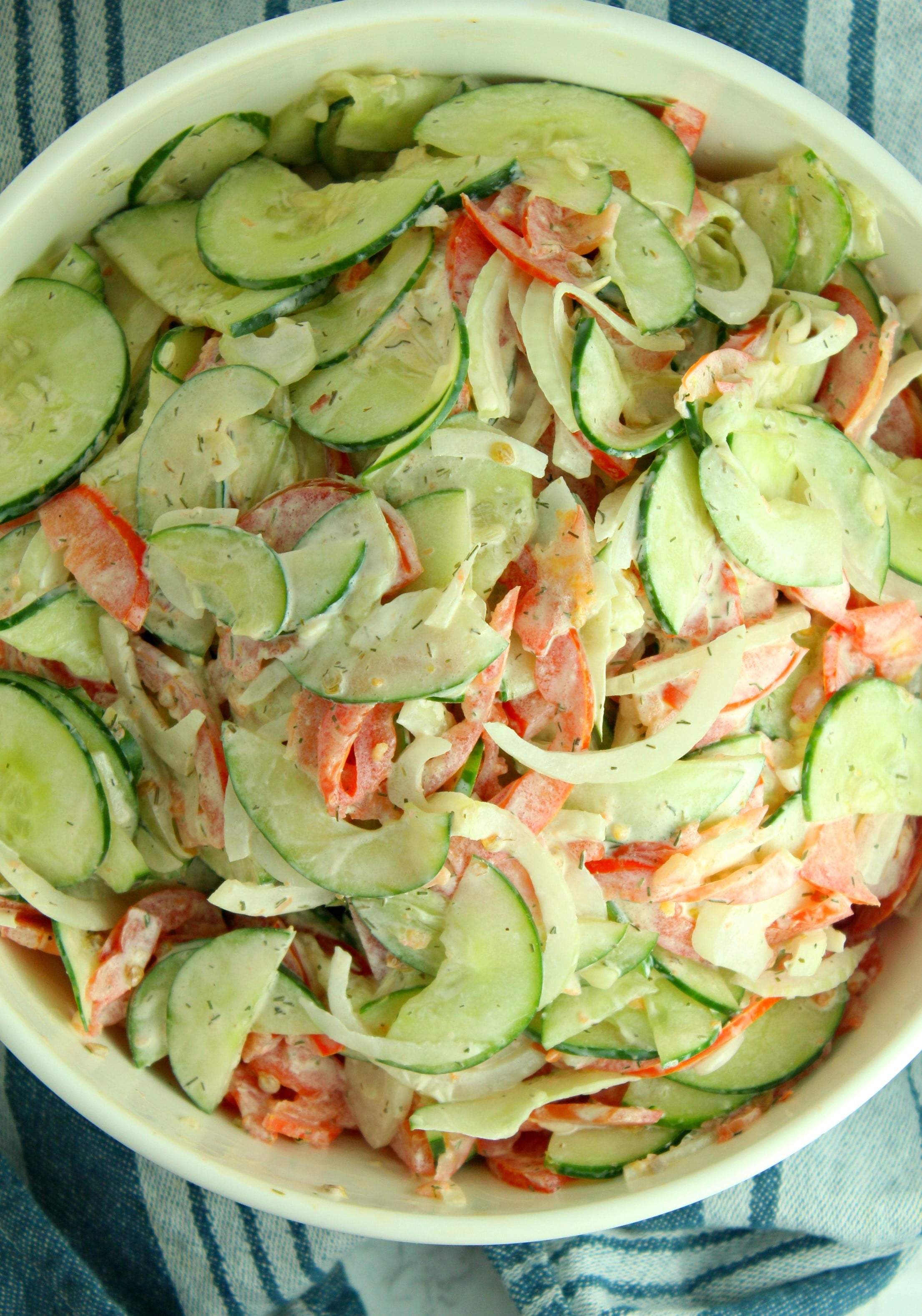 Creamy Cucumber Tomato Salad!
