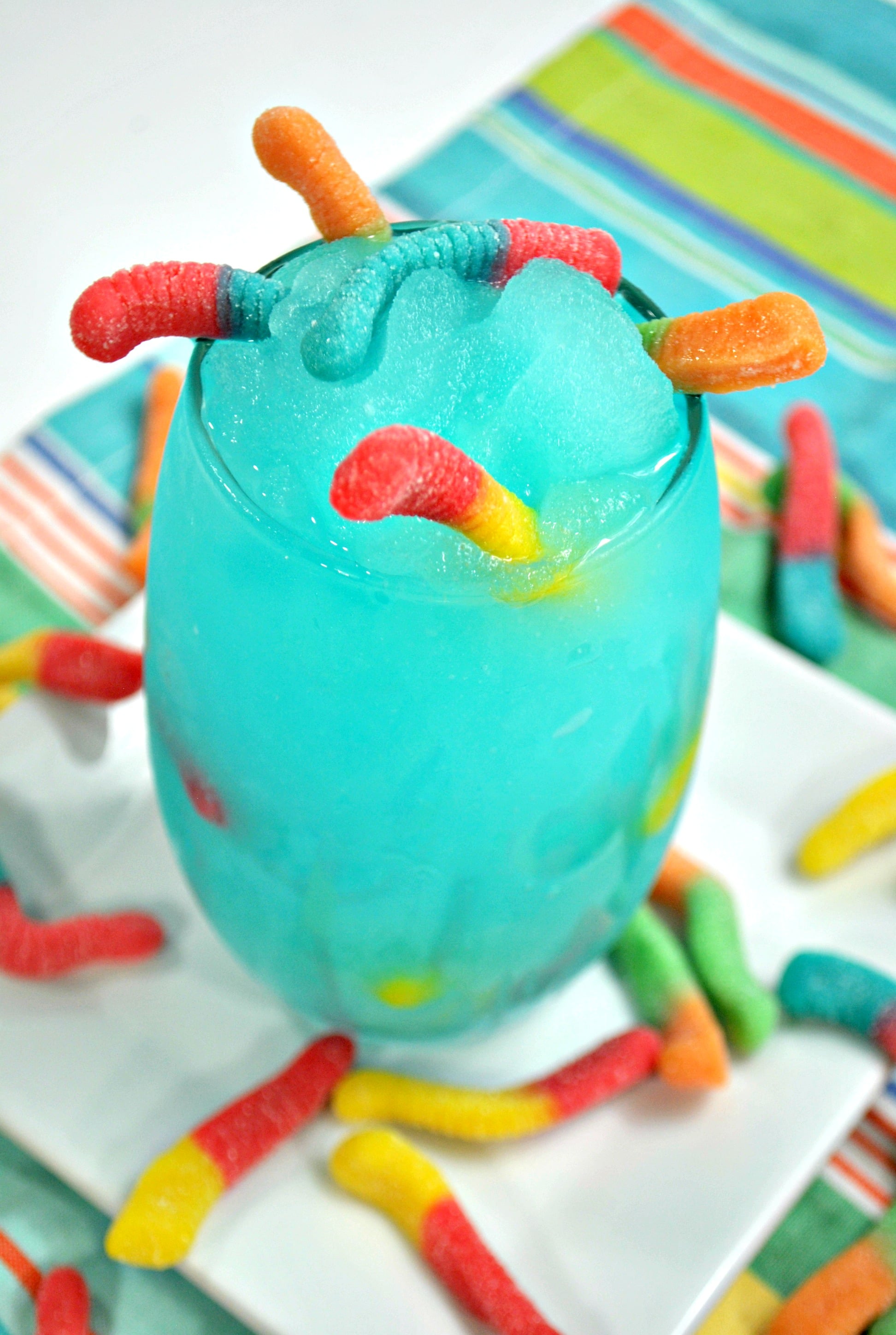 Drunken Sour Gummy Worm Cocktail