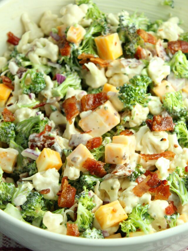 Loaded Broccoli Cauliflower Salad Story