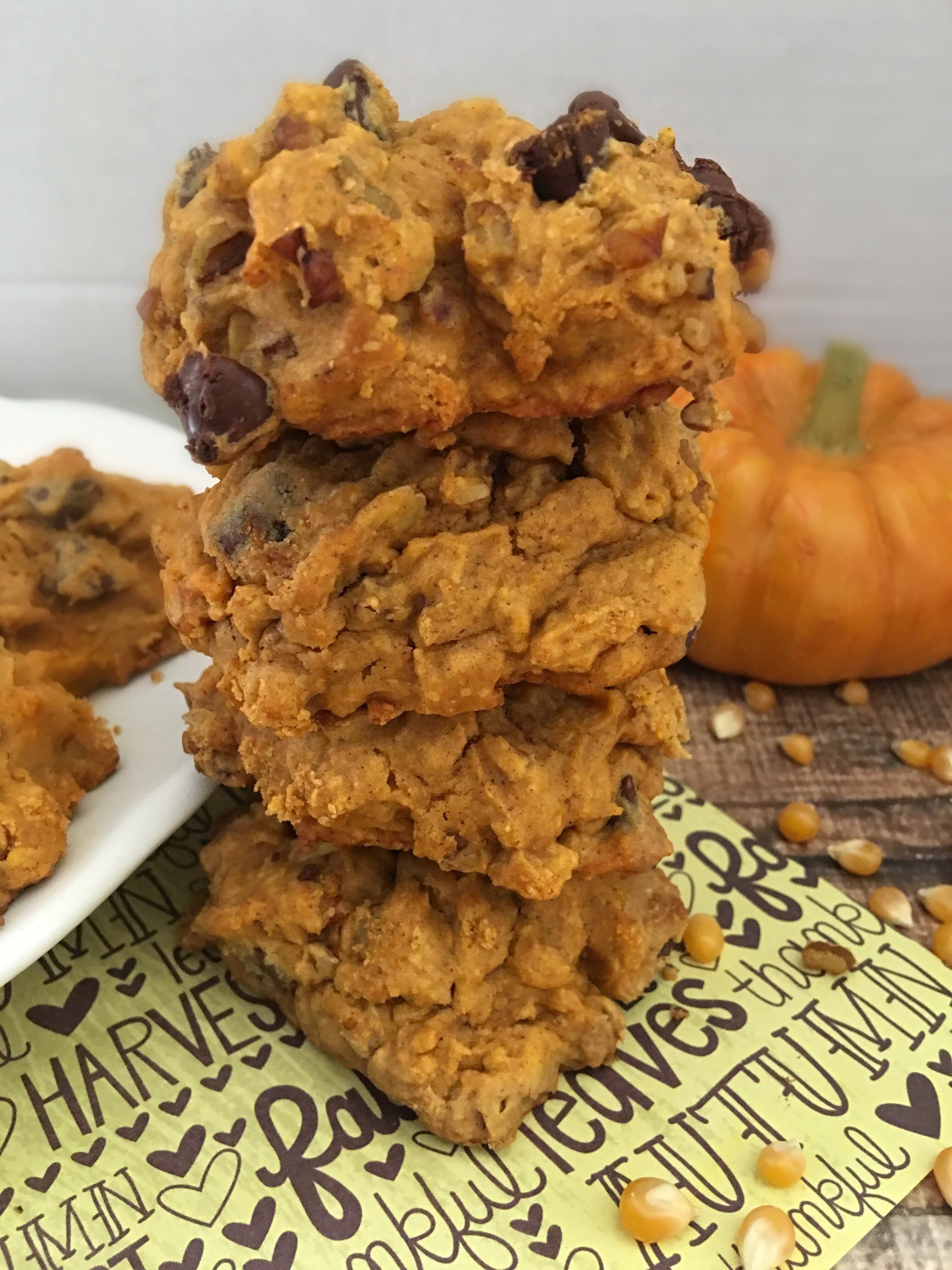 Pumpkin Pecan Chocolate Chip Cookies