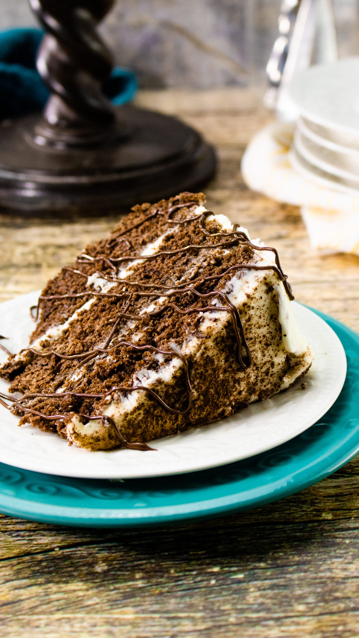 Bailey’s Irish Cream Chocolate Cake with Kahlua Buttercream Frosting