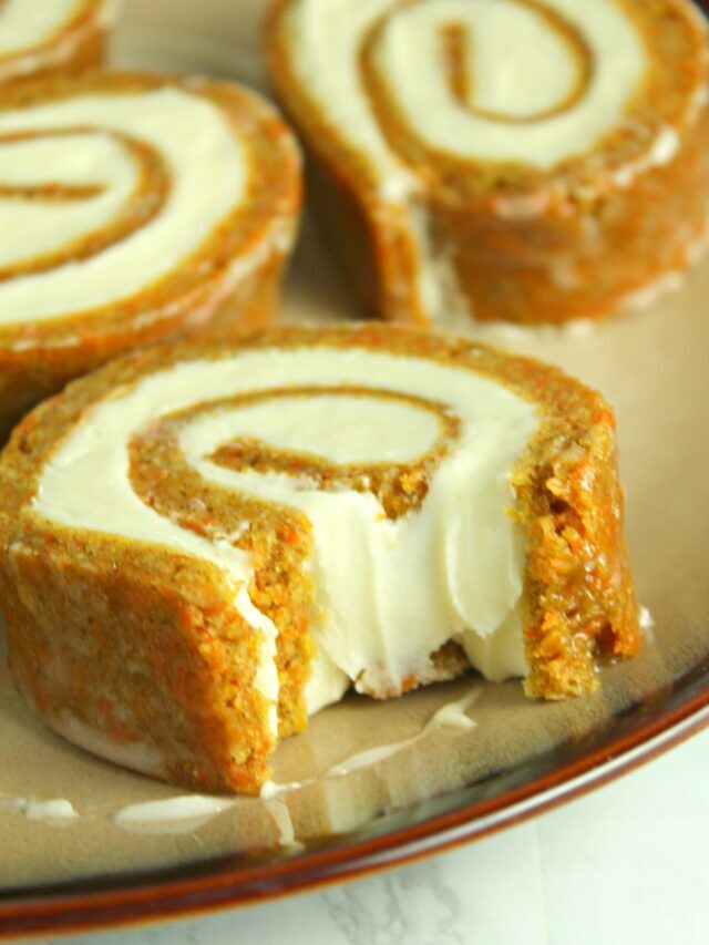 Carrot Cake Roll with Cream Cheese Frosting Filling Story
