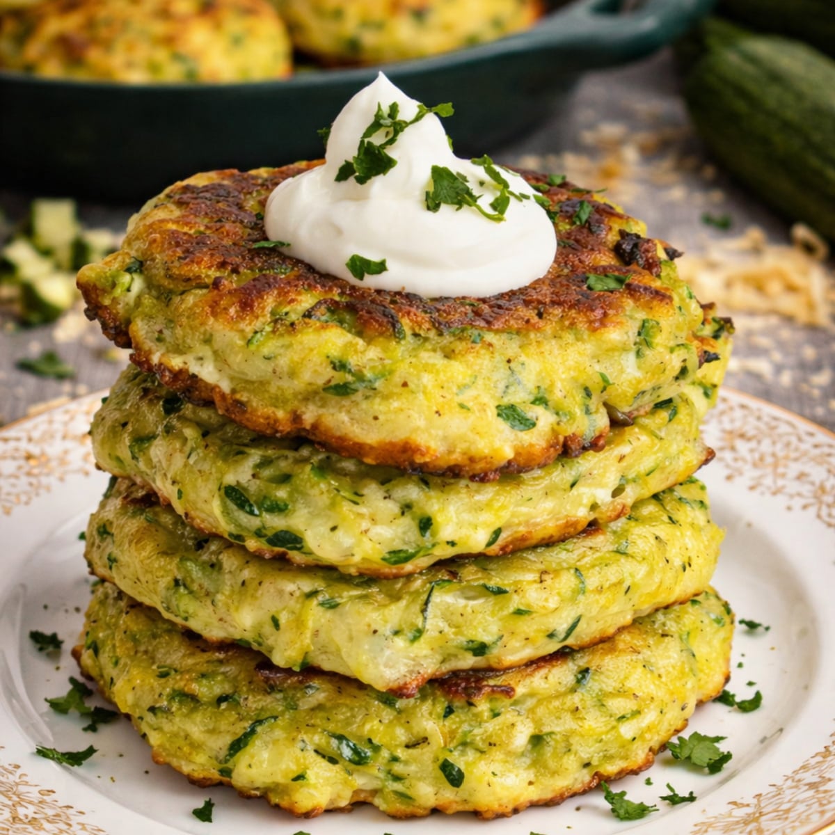 Cheesy Zucchini Pancakes
