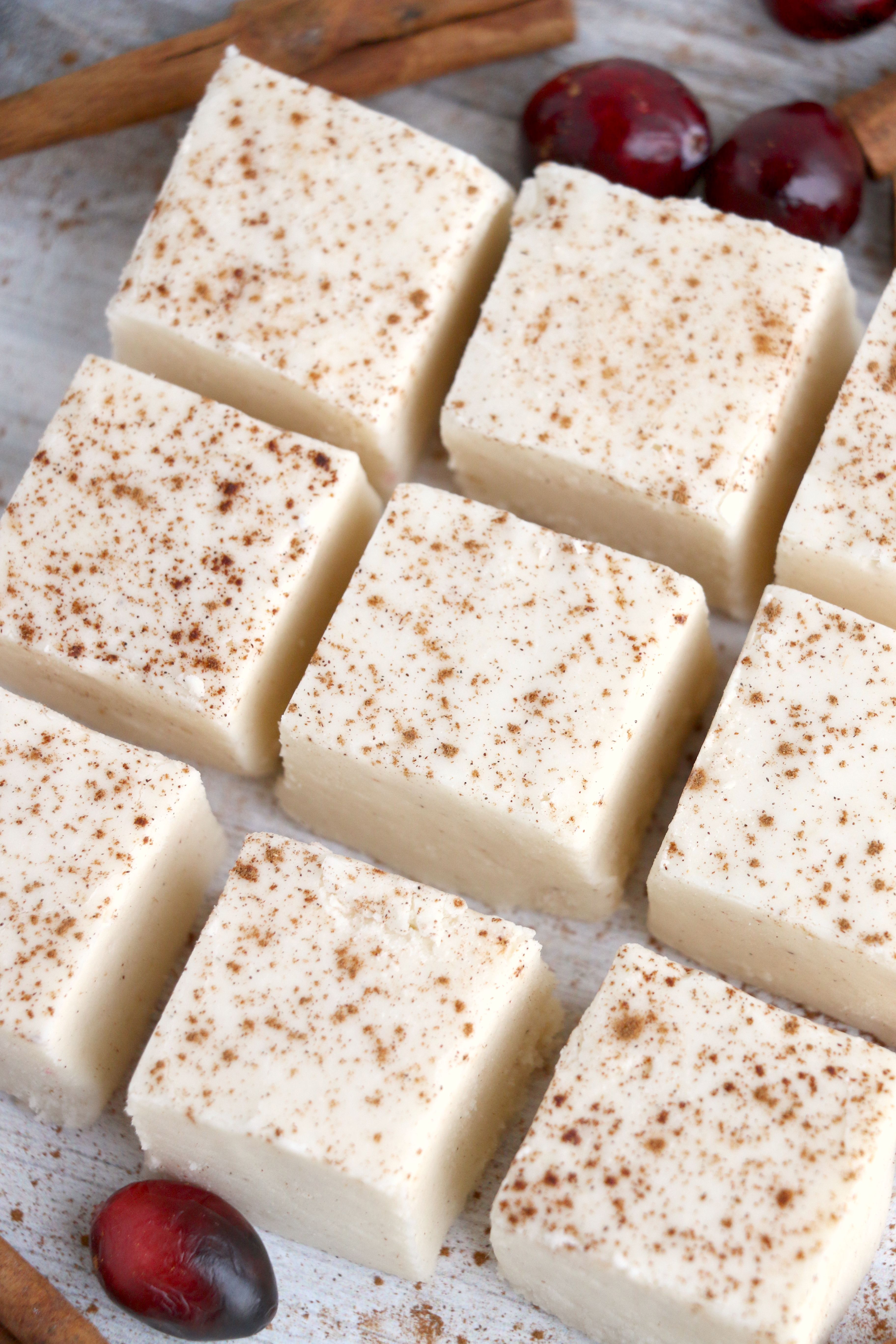 Creamy Eggnog Fudge