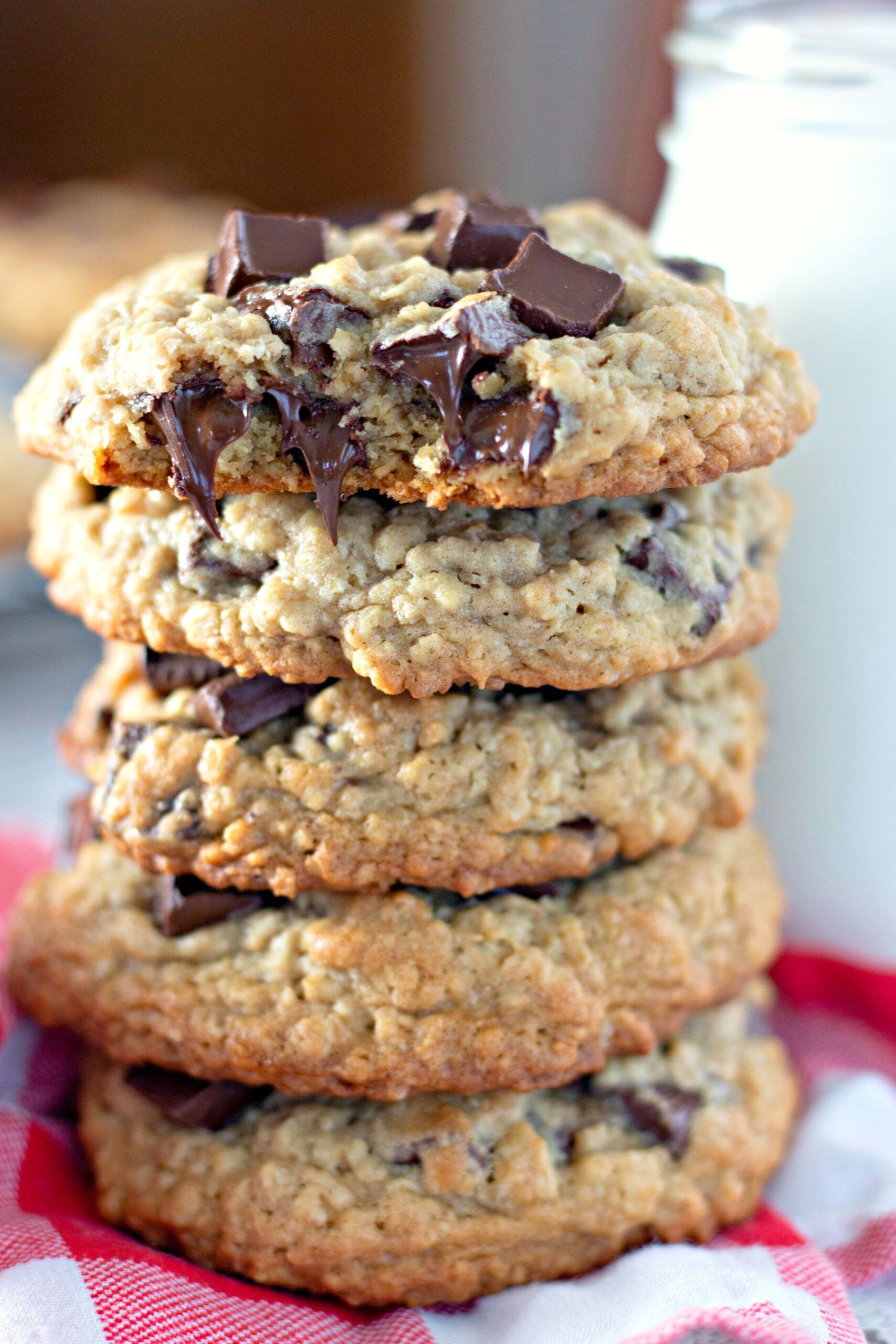 Giant Chocolate Chunk Oatmeal Cookies