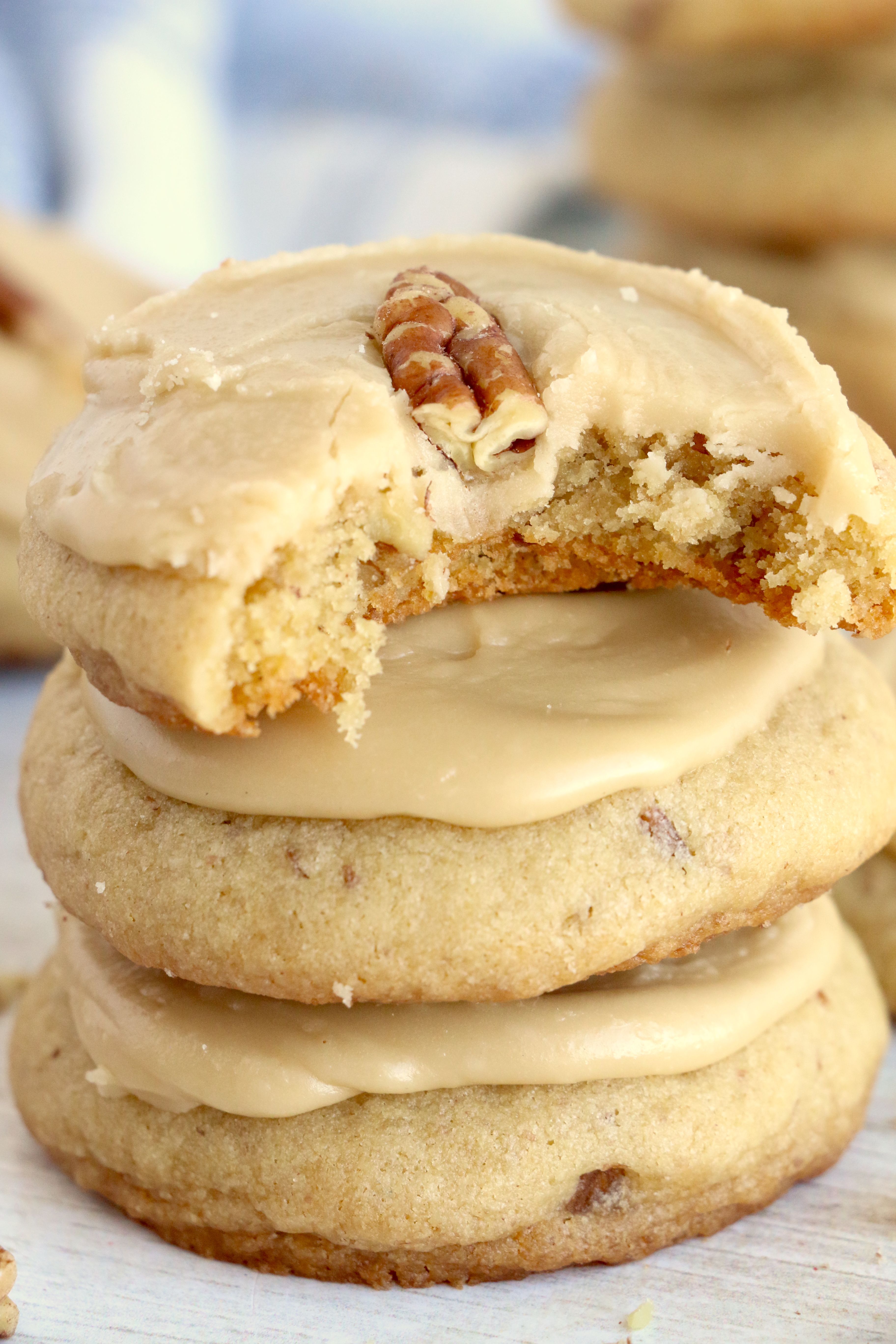 Brown Sugar Pecan Cookies with Brown Sugar Frosting
