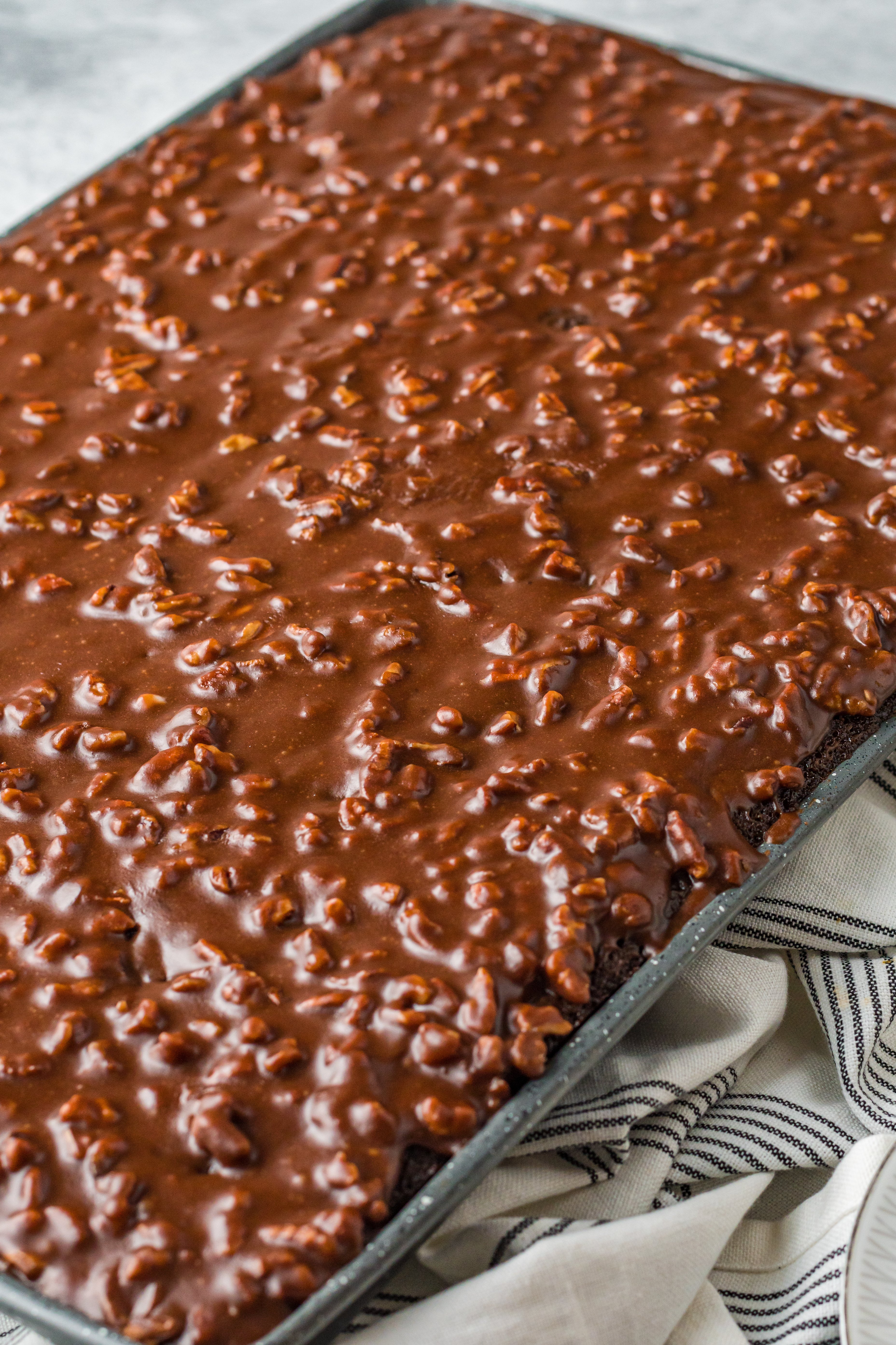 Texas Sheet Cake in a baking sheet