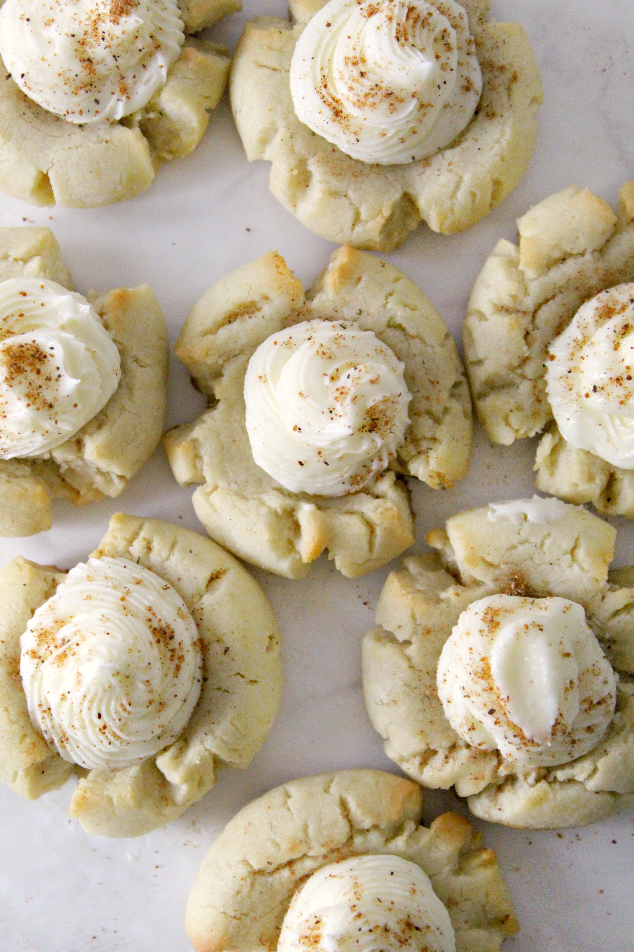 Eggnog Thumbprint Cookies with Rum Frosting
