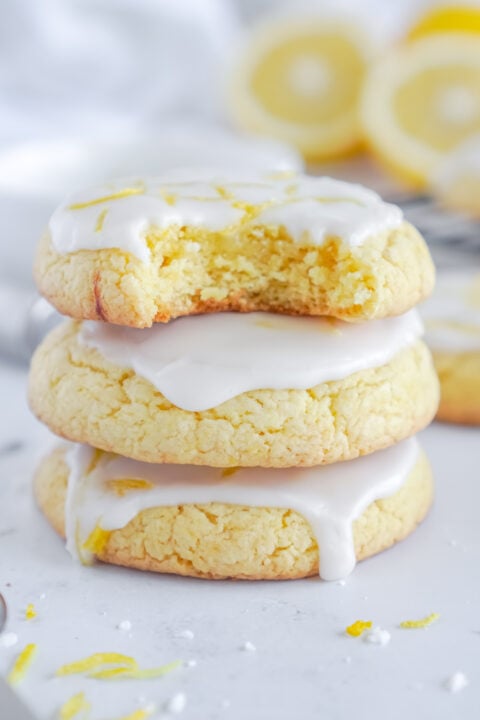 Lemon Cake Mix Cookies with a Zesty Lemon Glaze