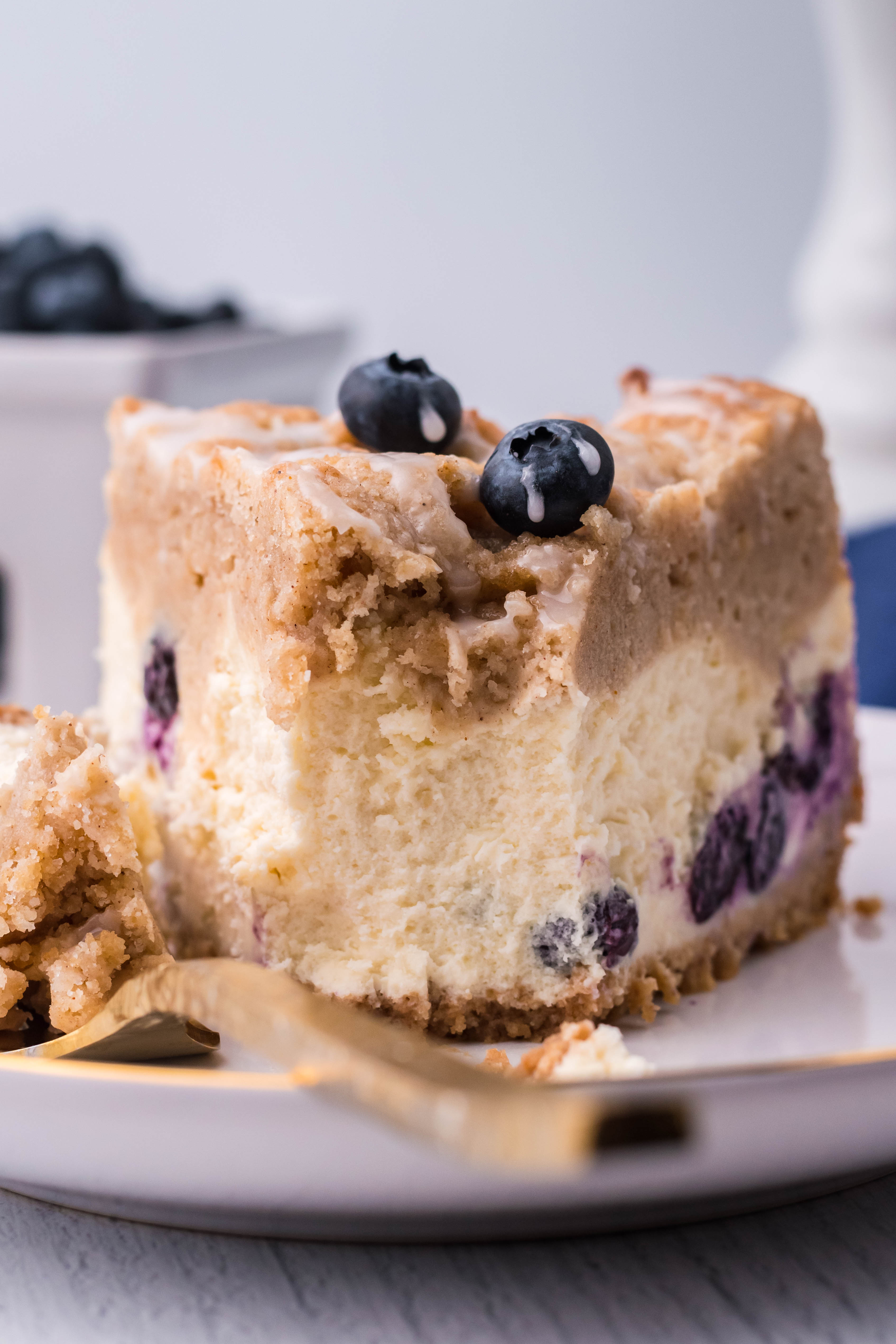 Blueberry Coffee Cake Cheesecake