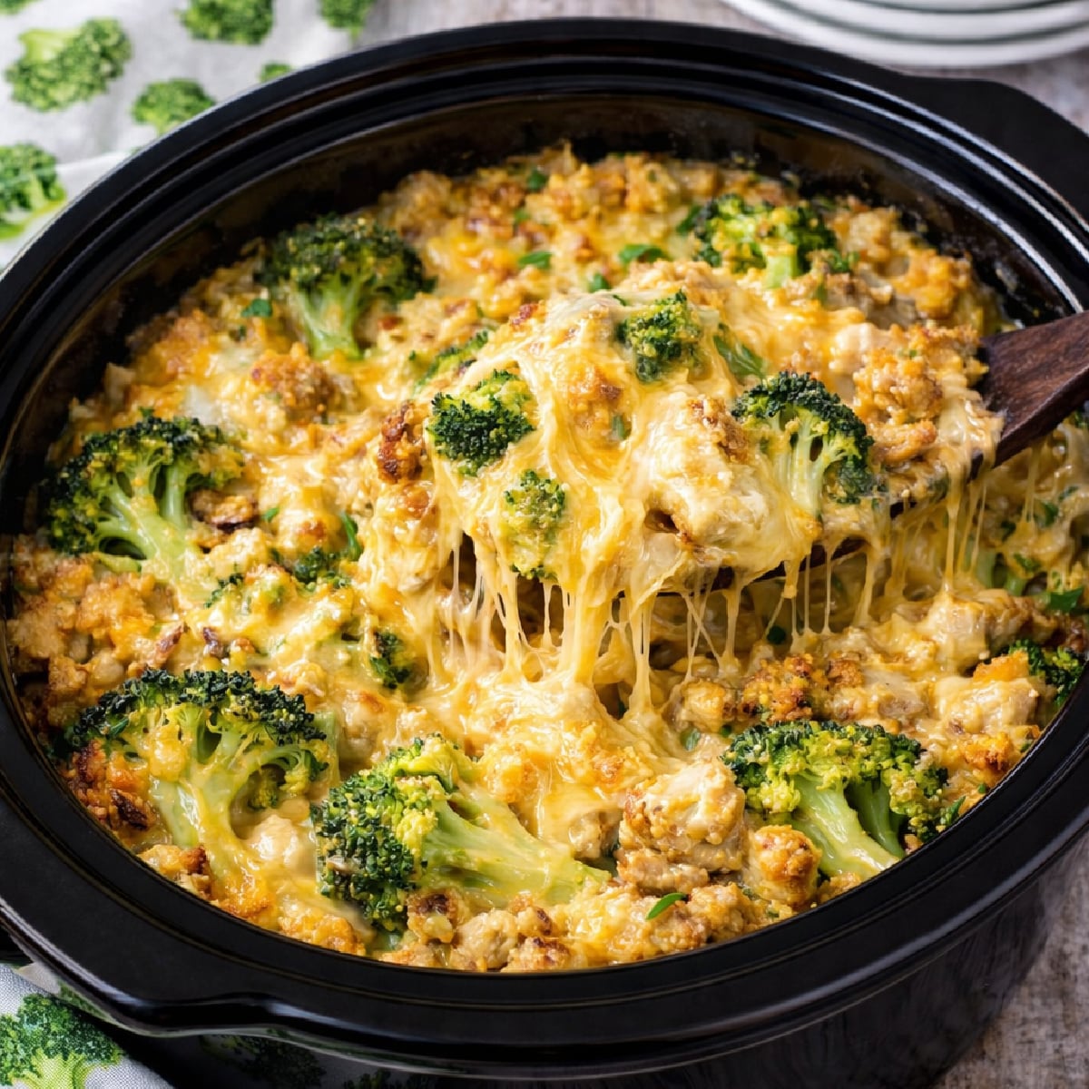 Slow Cooker Cheesy Chicken & Stuffing