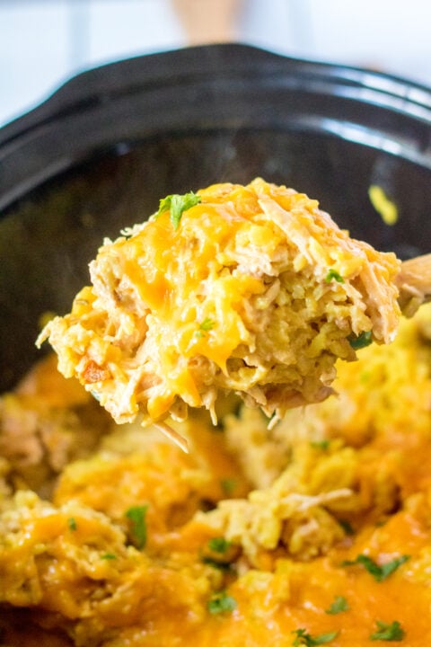 Slow Cooker Cheesy Chicken and Rice