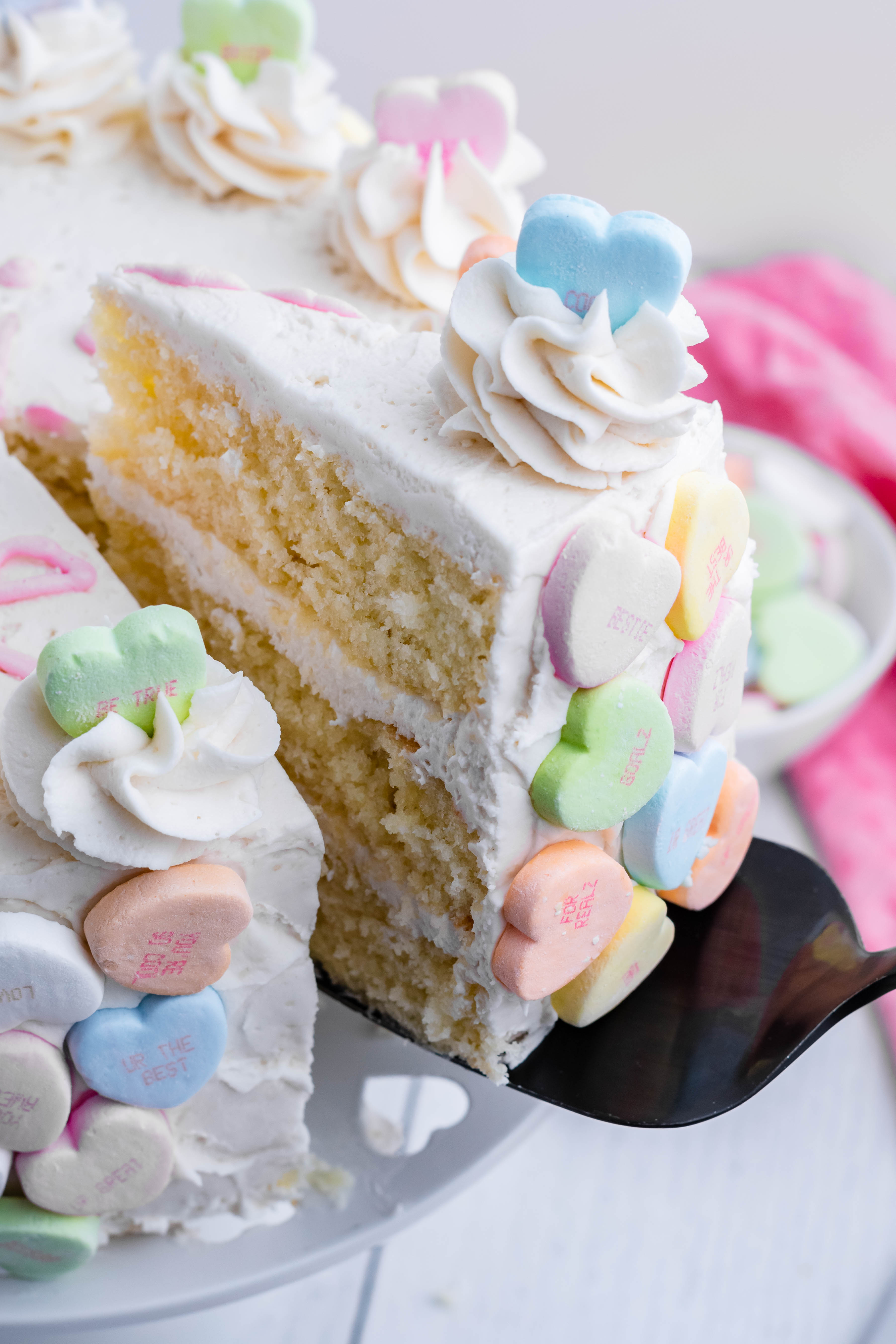 Valentines Day Conversation Heart Cake